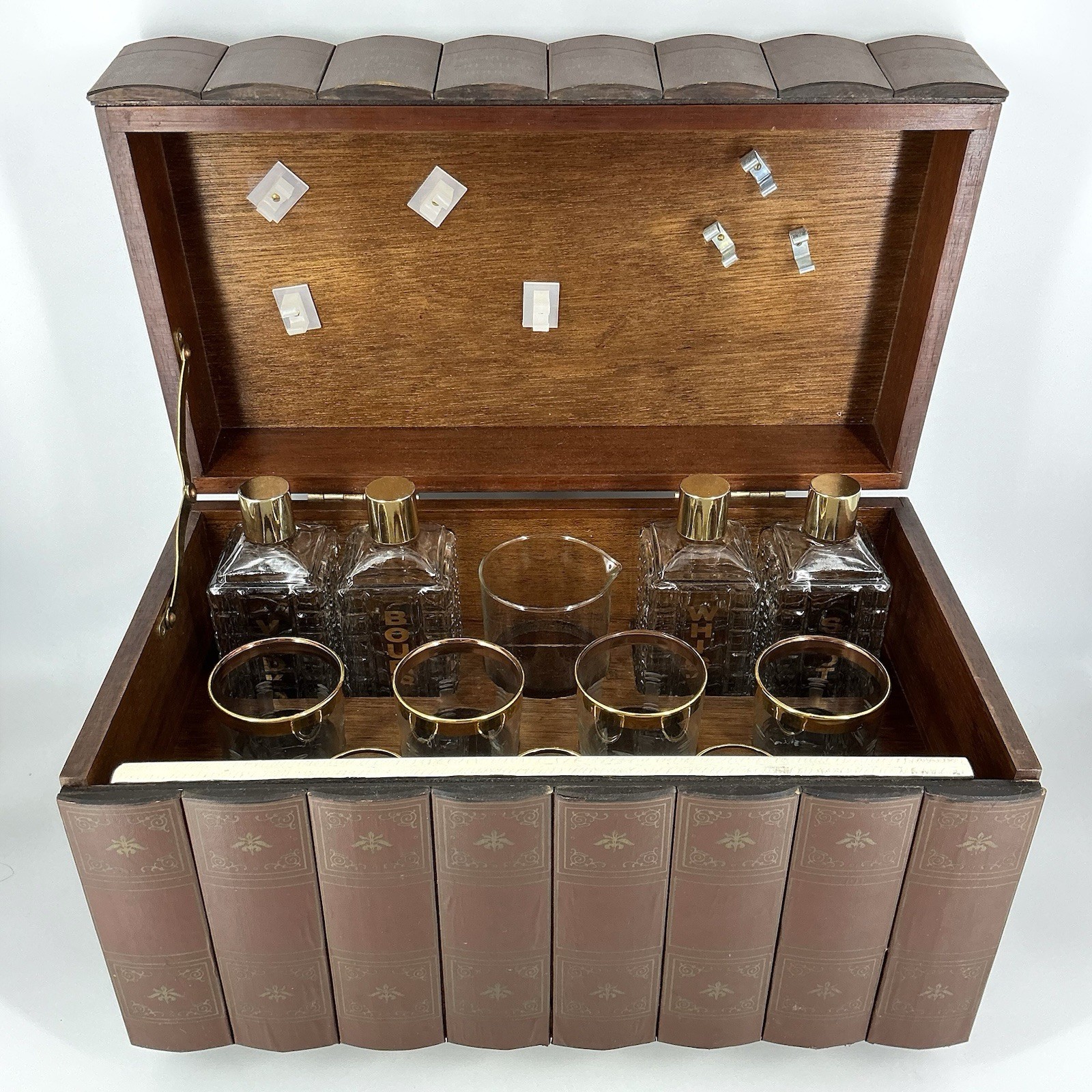 Vintage Midcentury Karoff Mini Bar Faux Books Liquor Cabinet MCM 1950s