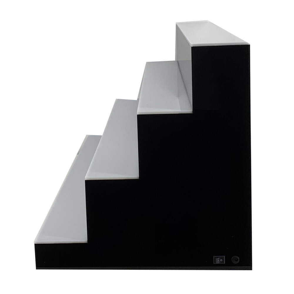 31" 4 Step Tier LED Lighted Shelves Illuminated Liquor Bottle Bar Display Stand