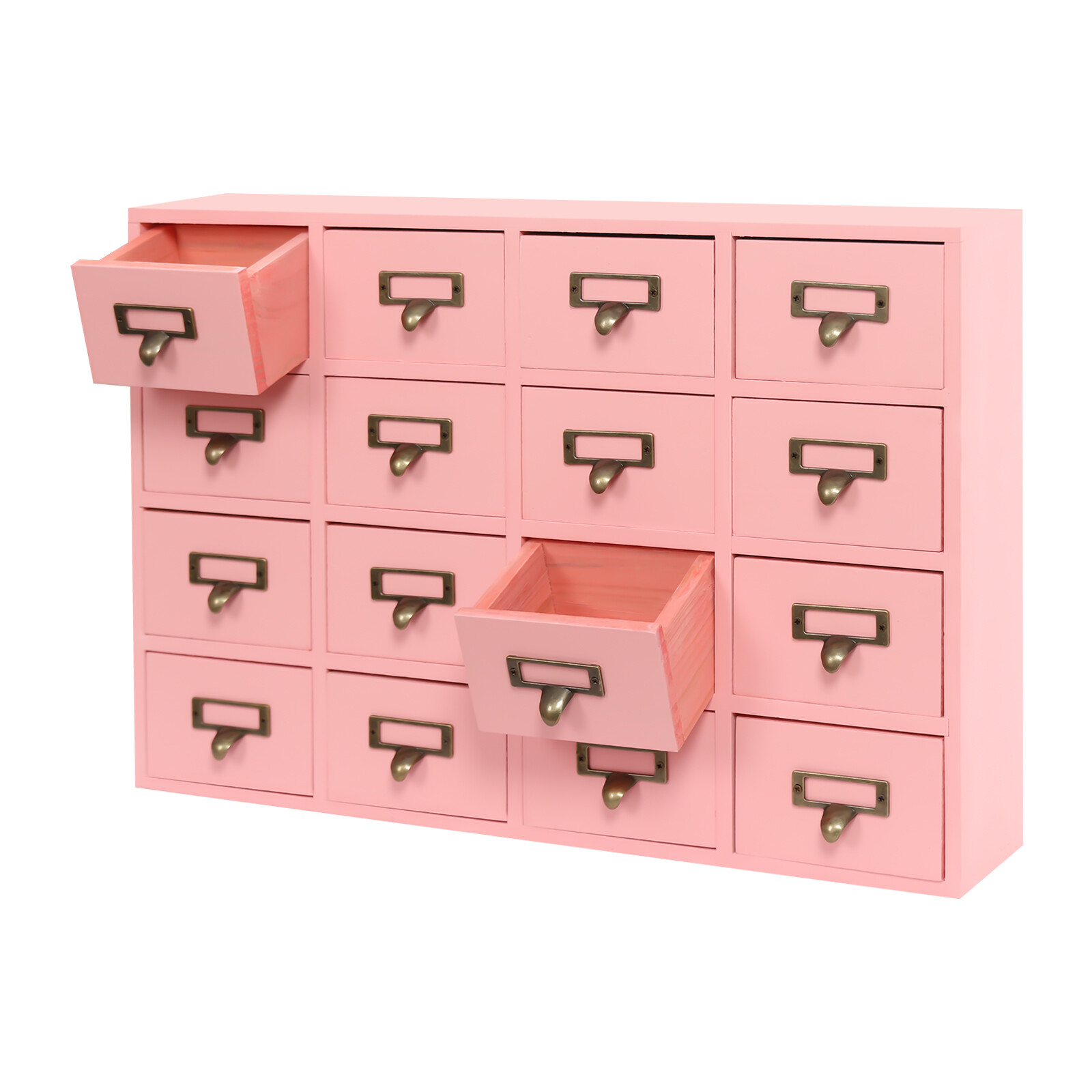 Vintage 4 PCS Drawer Cabinets Pink 64-Drawer Storage Box Storage Cabinet