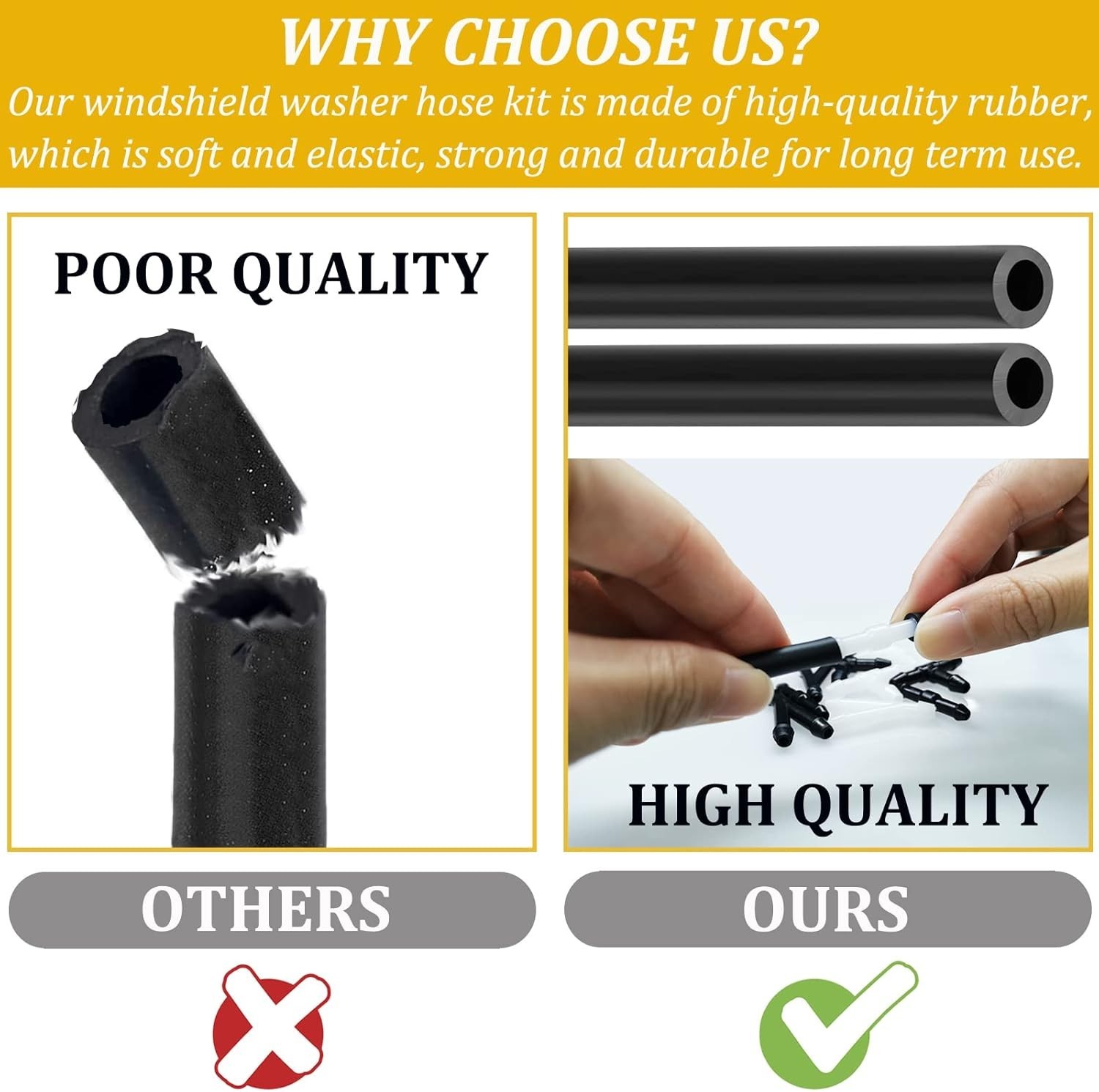 Windshield Washer Hose Kit - Includes 4 Meter Washer Fluid Hose & 12 Pcs Hose