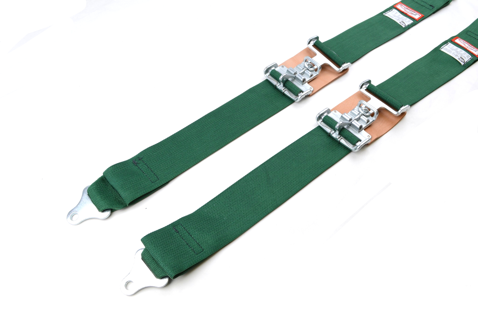 SAFETY HARNESS NEW PAIR 3" LATCH & LINK LAP BELT 2 POINT RACING BELT GREEN