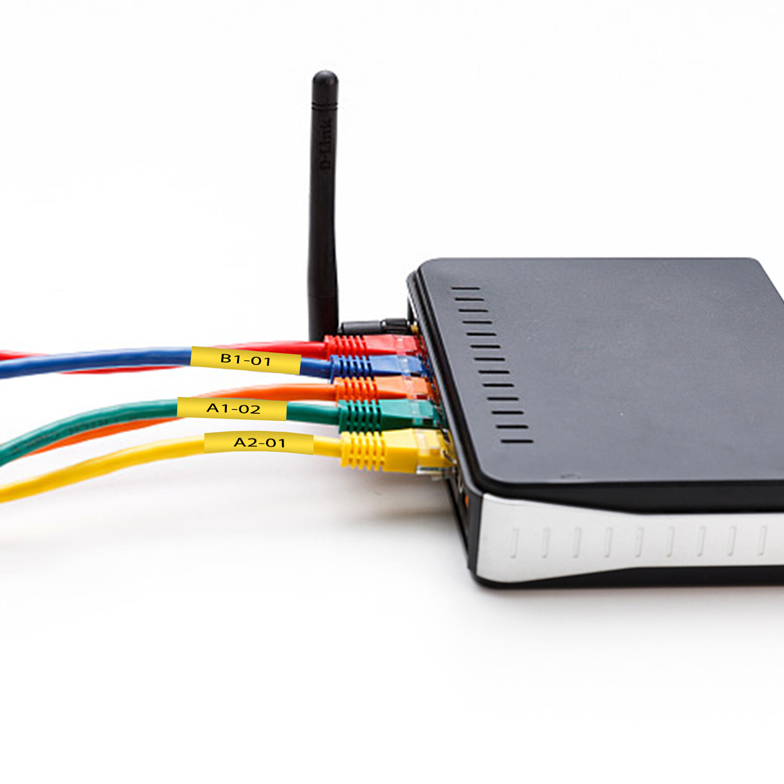 White / Yellow Industrial Heat Shrink Tube fits Brother P-Touch / Dymo Rhino