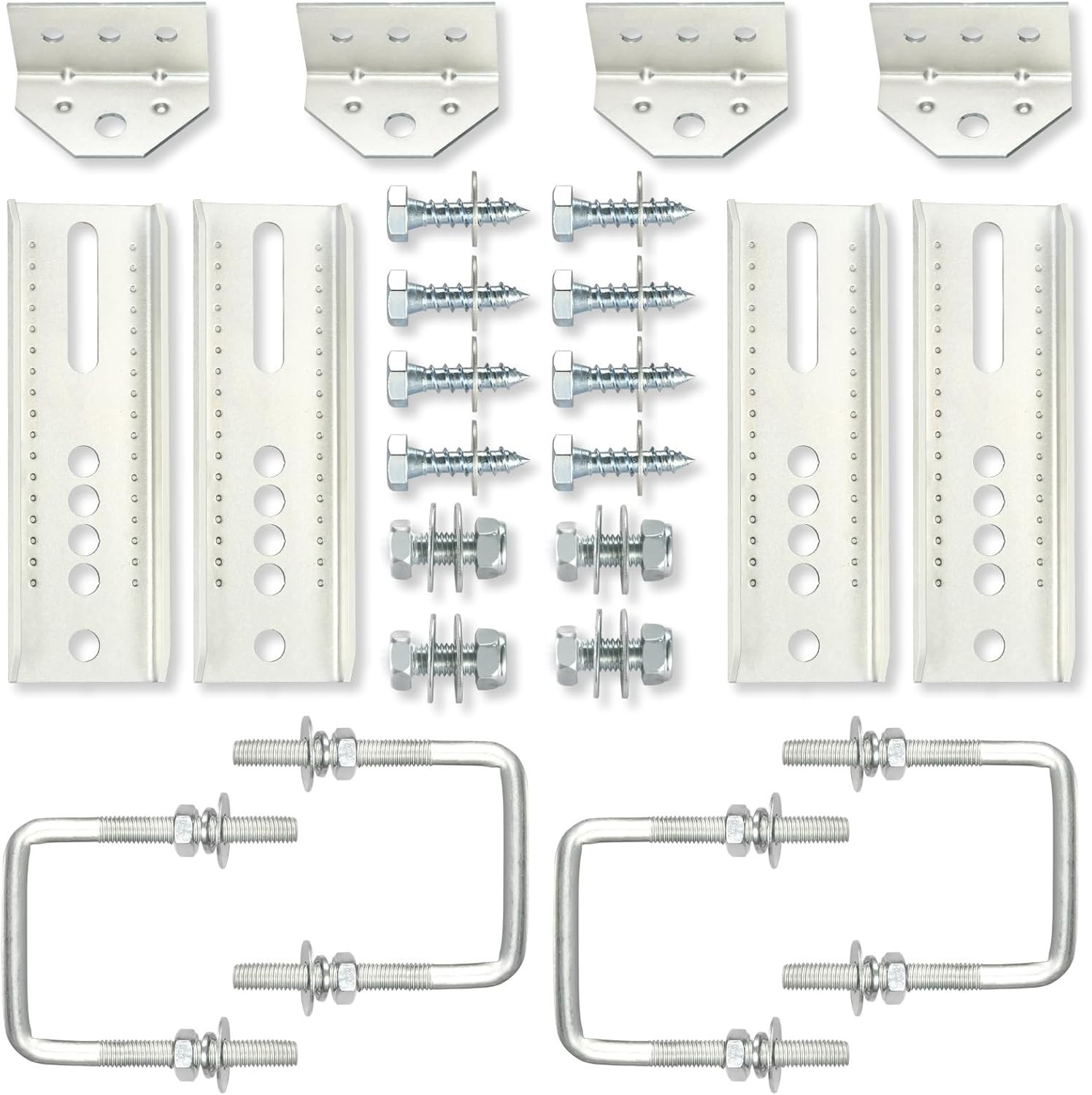 4PCS 8" Swivel Top Bunk Bracket Kit For 1.5x3, 2x3,3x3 Boat Trailer Crossmember