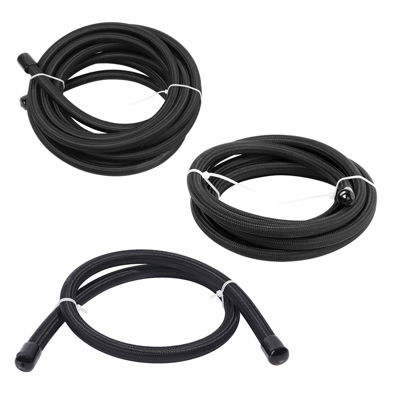 LokoCar PTFE E85 Fuel Line Hose Nylon Braided 6AN 8AN 10AN 3.3FT 10FT 20FT Black
