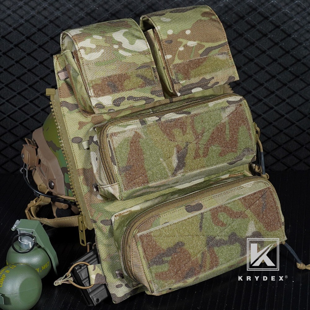KRYDEX Tactical V2.0 Zip-on Panel Combat Zip Pack for CPC / JPC2.0 Vest MC Camo
