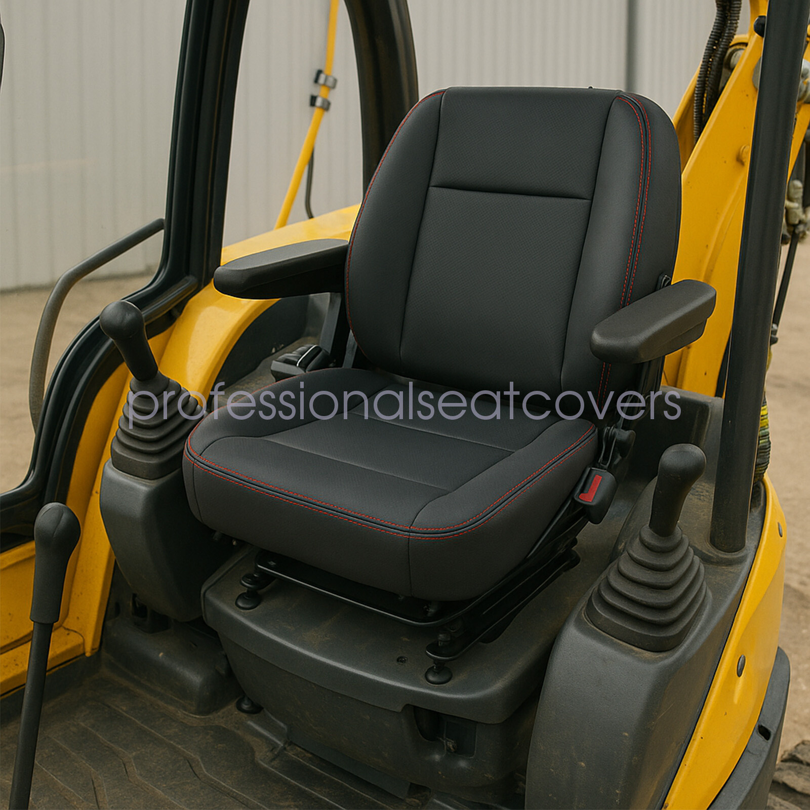For Most Tractor Forklift Mower Dozer Telehandler Seat W/ Armrest & Safety Belt
