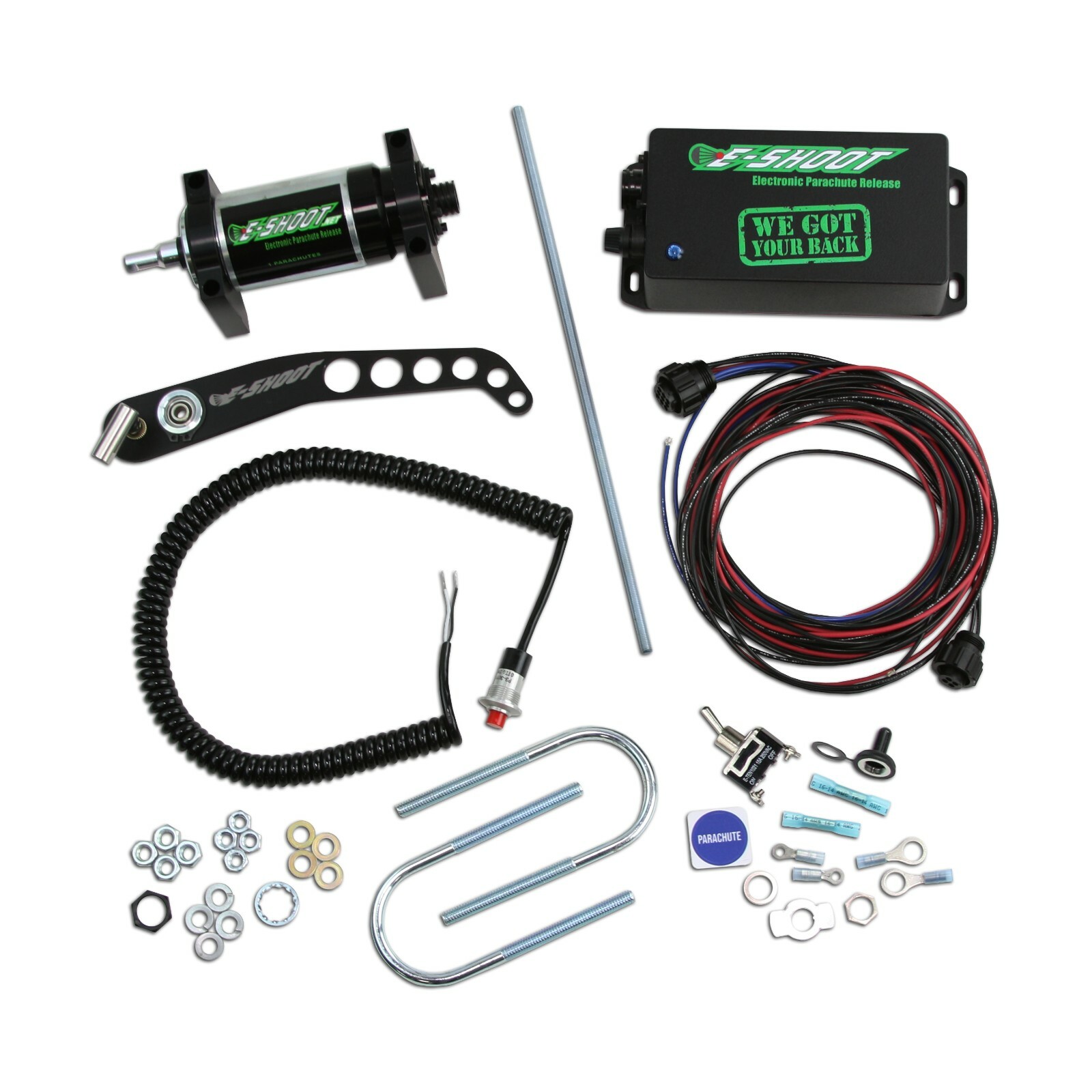 E-Shoot Green Solenoid Single chute for 12-16 volts system