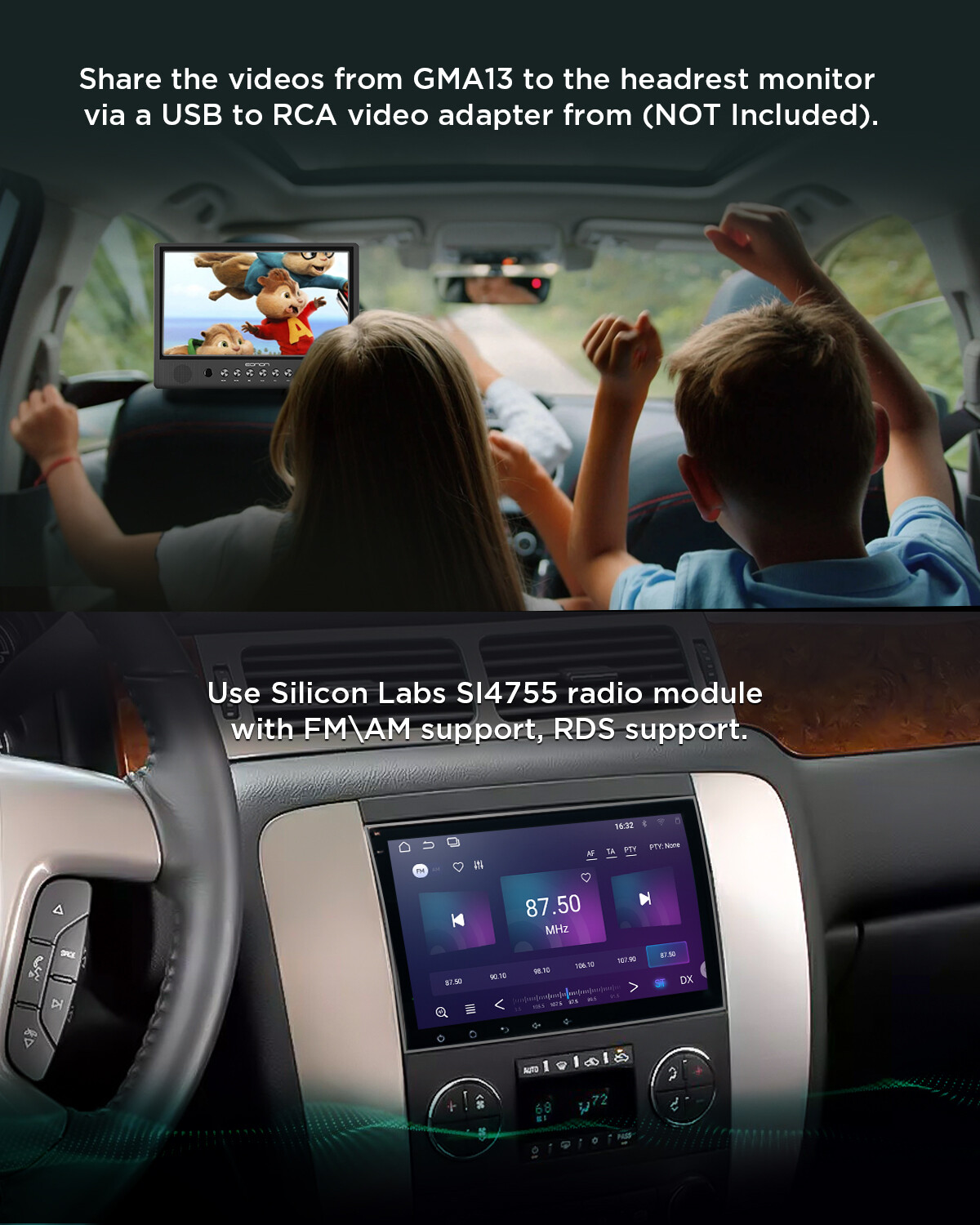 Eonon GMA13 Android 13 8" IPS Car Stereo GPS Navigation WiFi For Chevy GMC + CAM