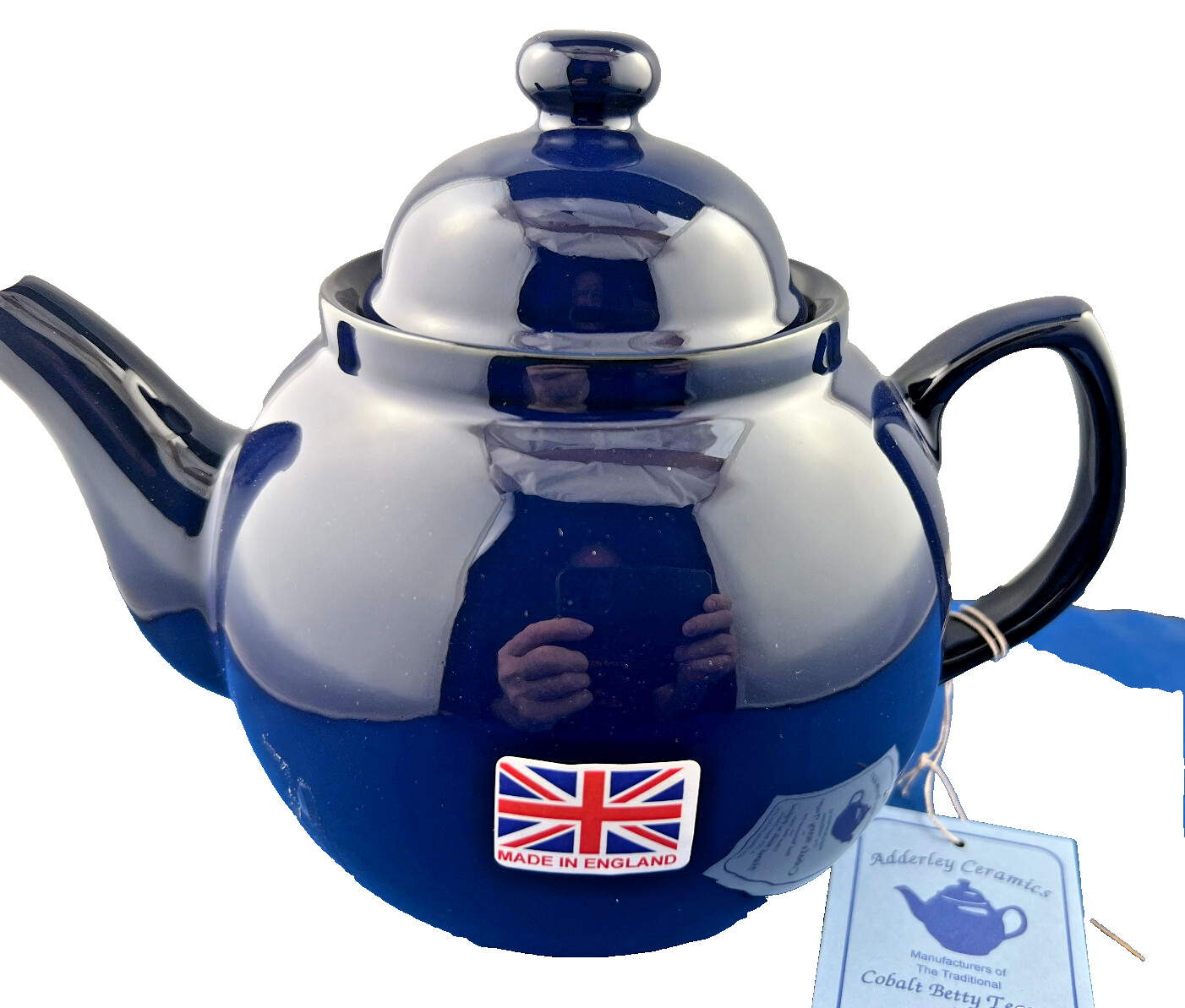 GENUINECOBALT  BETTY, Red Clay, Rockingham Glaze, 6 Cup Tea Pot, MADE IN ENGLAND