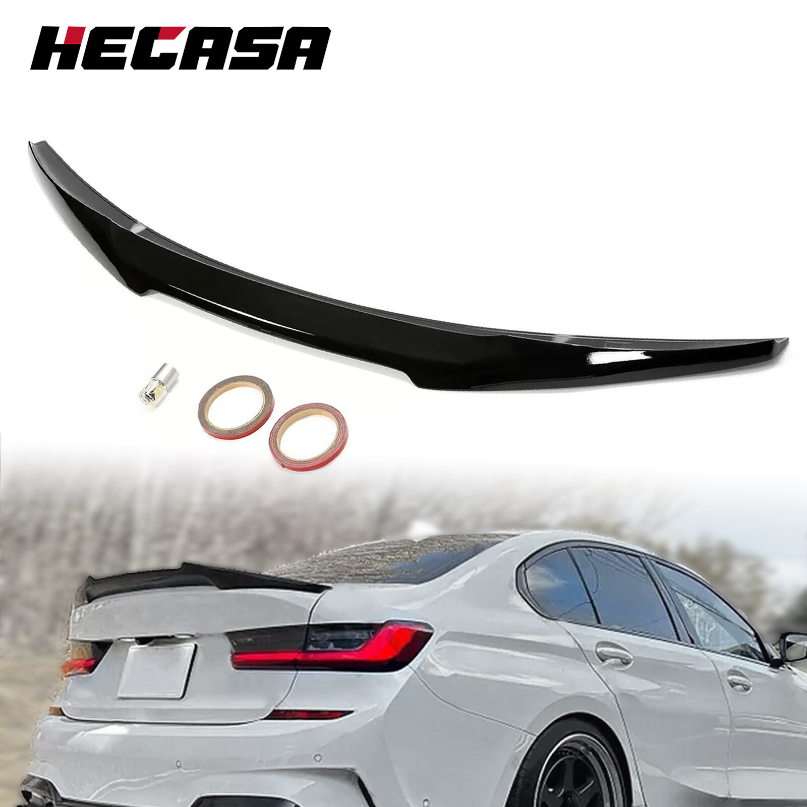 For 19-25 BMW G20 330i M340i G80 M3 Gloss Black M4 Style Rear Trunk Spoiler Wing