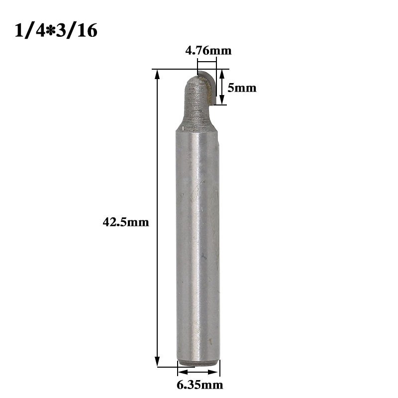 TCT Carbide Cutter Ball End Router Bit Round Milling Cutter 1/4" 1/2" Shank