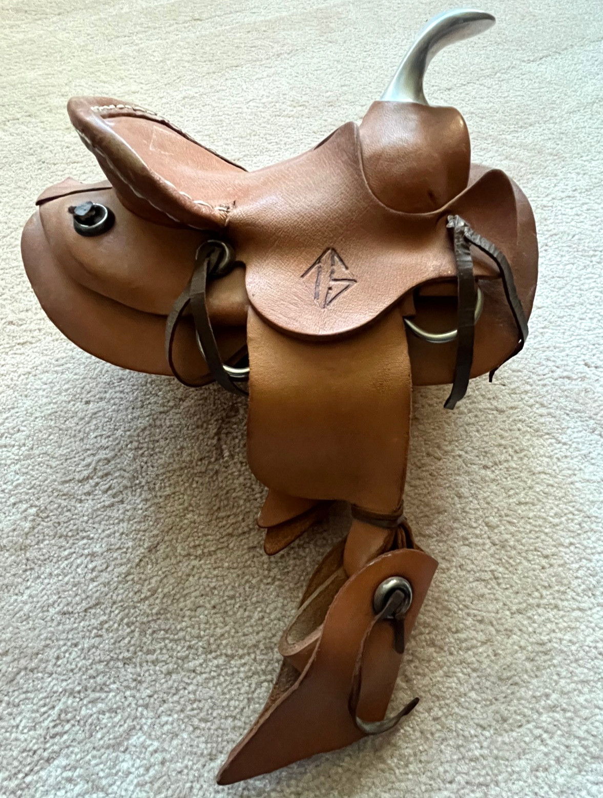 Miniature Western Saddle Salesman Sample Vintage Seat Length 9.5 Inches Ranch
