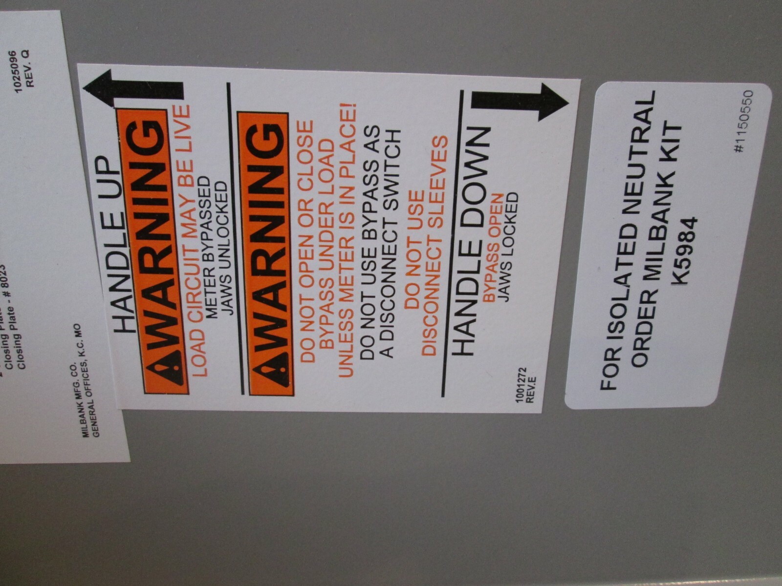 MILBANK meter socket 320 amp - Single Phase - 5T BYPS (U4362-R-K3-K2-BLG-AEPU)