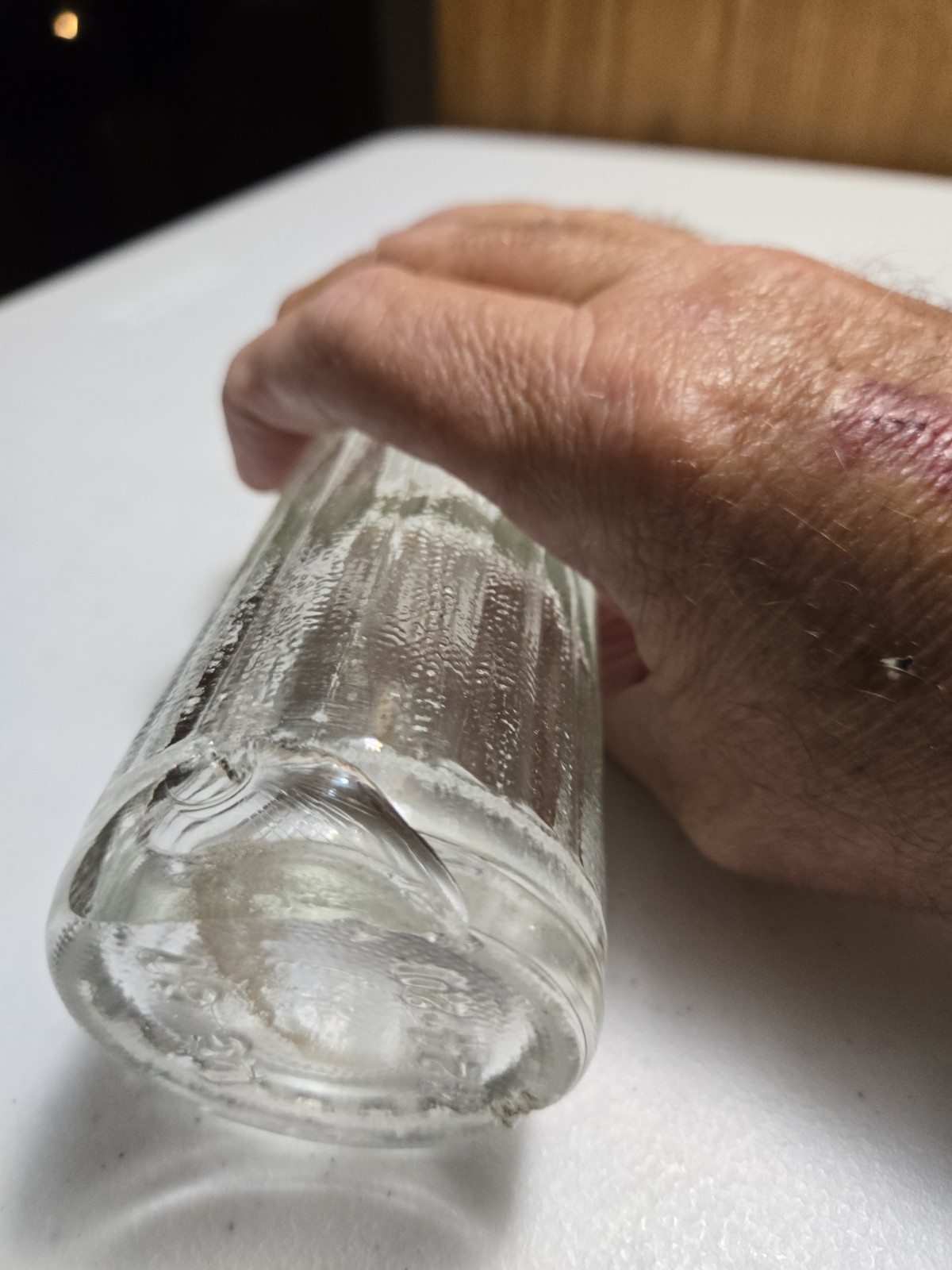 1967 10 Oz Crush Soda Bottle. Evanston Illinois. Fair Condition.