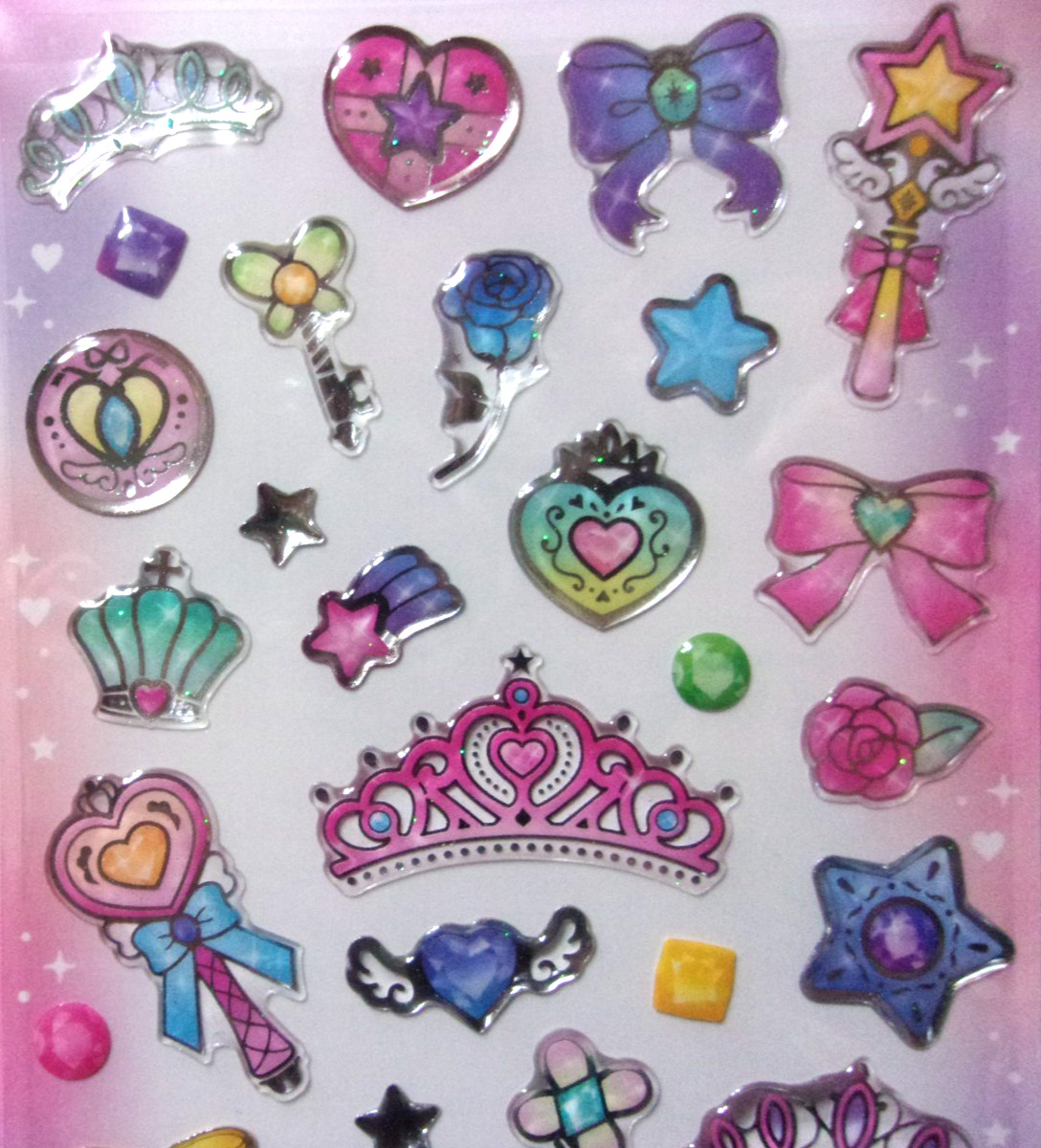 GAIA Love Deco Jewel PVC Sticker Sheet Japan Ribbon