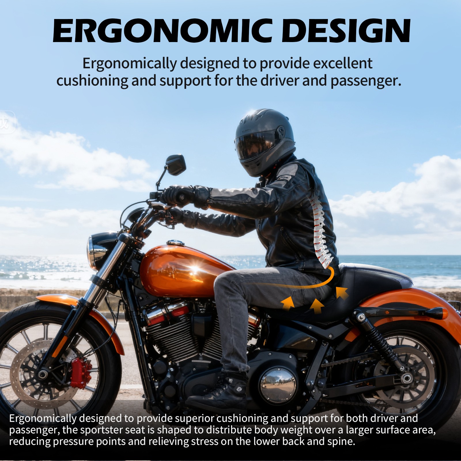 Driver Rider Passenger Two-up Seat For Harley Sportster XL Iron 883 1200 Custom