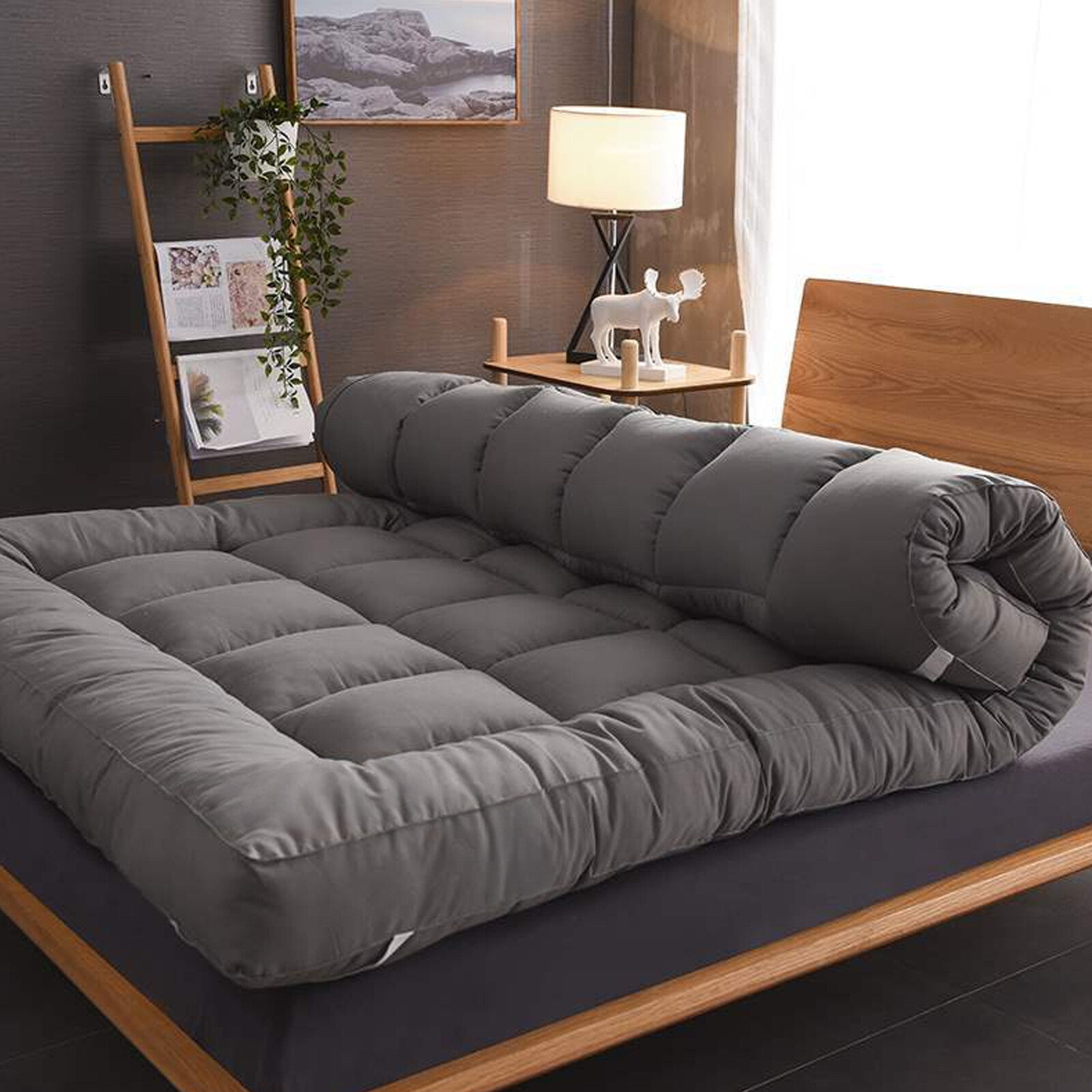 Soft Thick Mattress Pad Topper Quilted Fitted Mattress Protector Foldable Pad