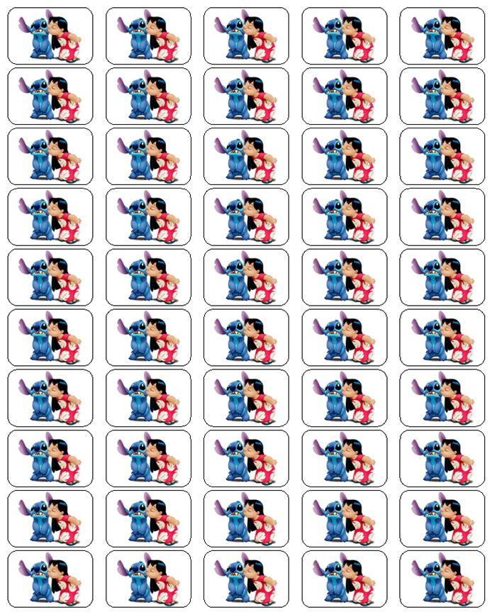 50 Lilo and Stitch Envelope Seals / Labels / Stickers, 1" by 1.5"