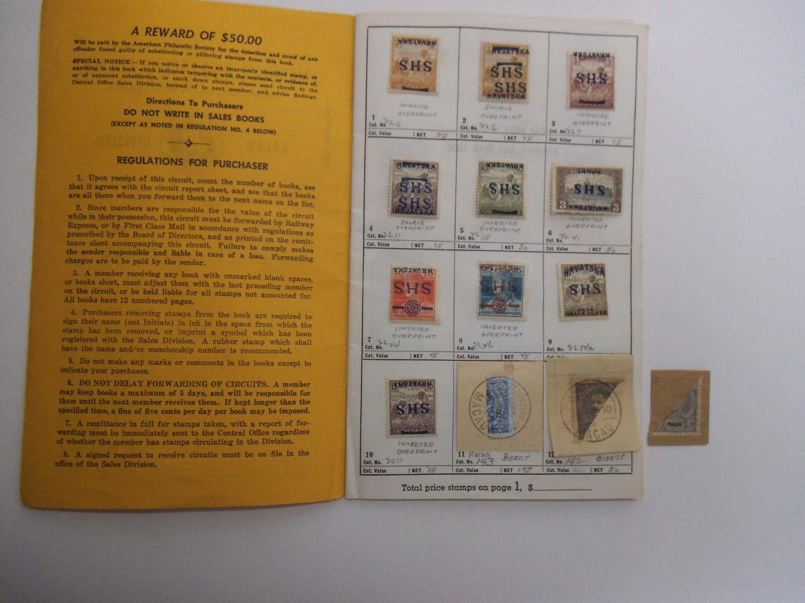 Macau Bisects & Other Rare Stamps - Greece, Italy, Germany, Croatia. 1890 -1947