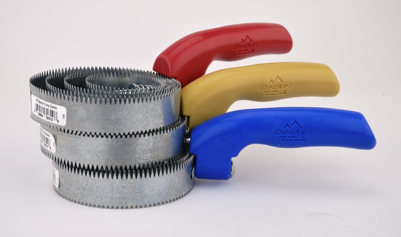 Decker  Curry Comb 15-S Spiral Reversible Curry Comb, Steel,  Choice of Colors