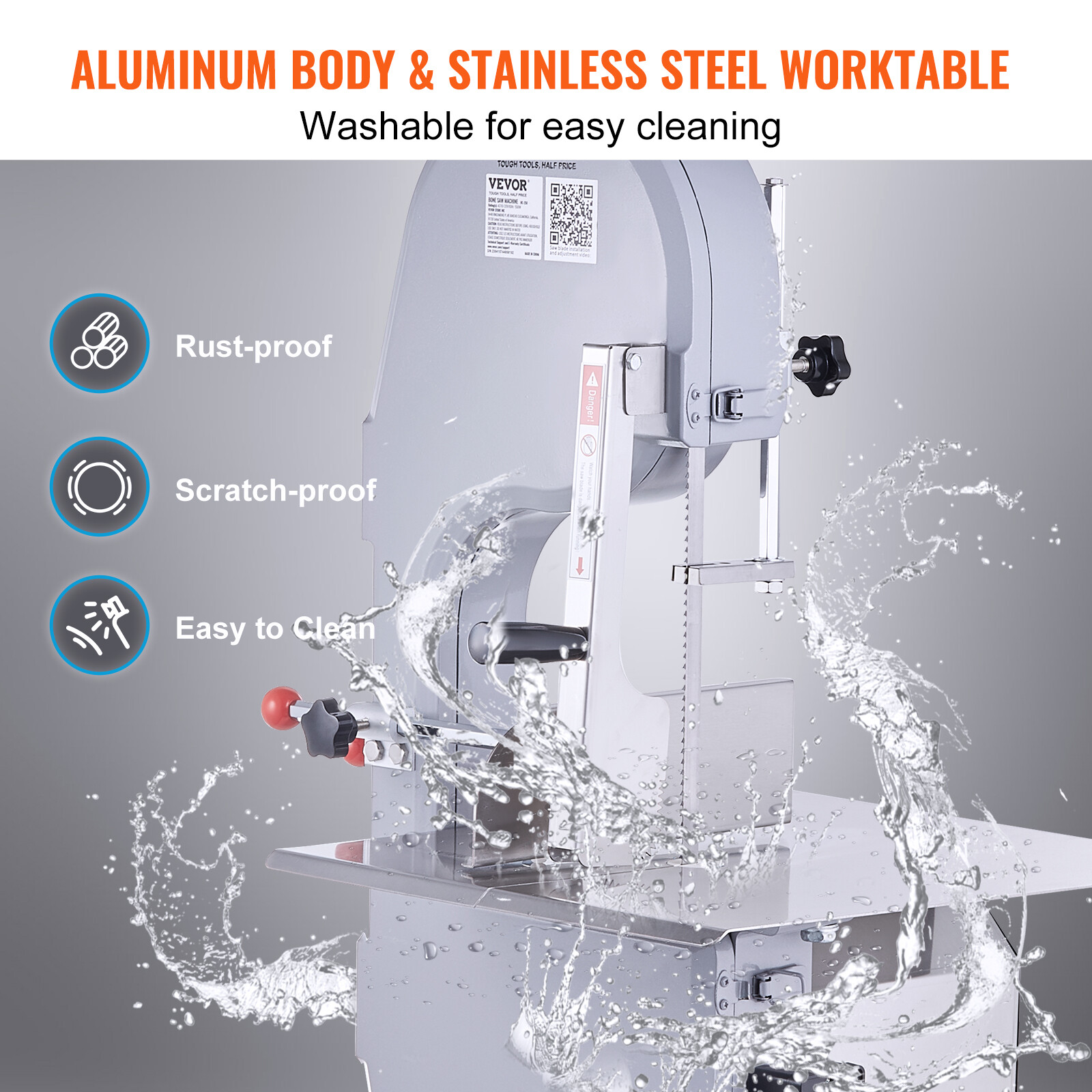 VEVOR 1100W Commercial Bone Cutting Machine Meat Cutter Electric Bandsaw Machine