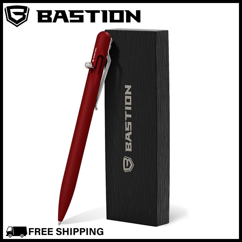 BASTION BOLT ACTION PEN ALUMINUM RED Metal Slim Body Luxury EDC Ballpoint Pens