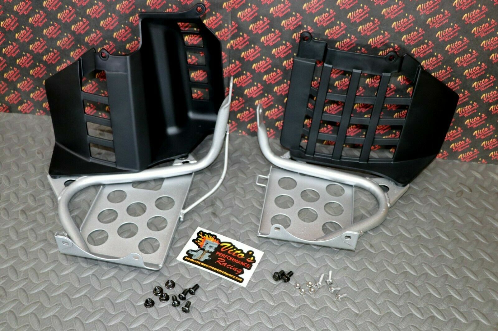 SILVER Heel Guards footrest Yamaha Banshee left right nerf bars plastic BOLT KIT