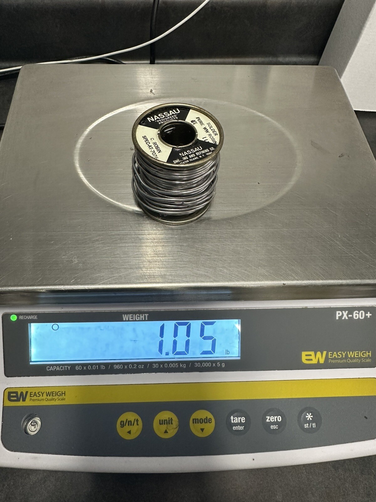 Nassau pure white water rosin solder Pedigreed AT&T Western Electric spec-7076