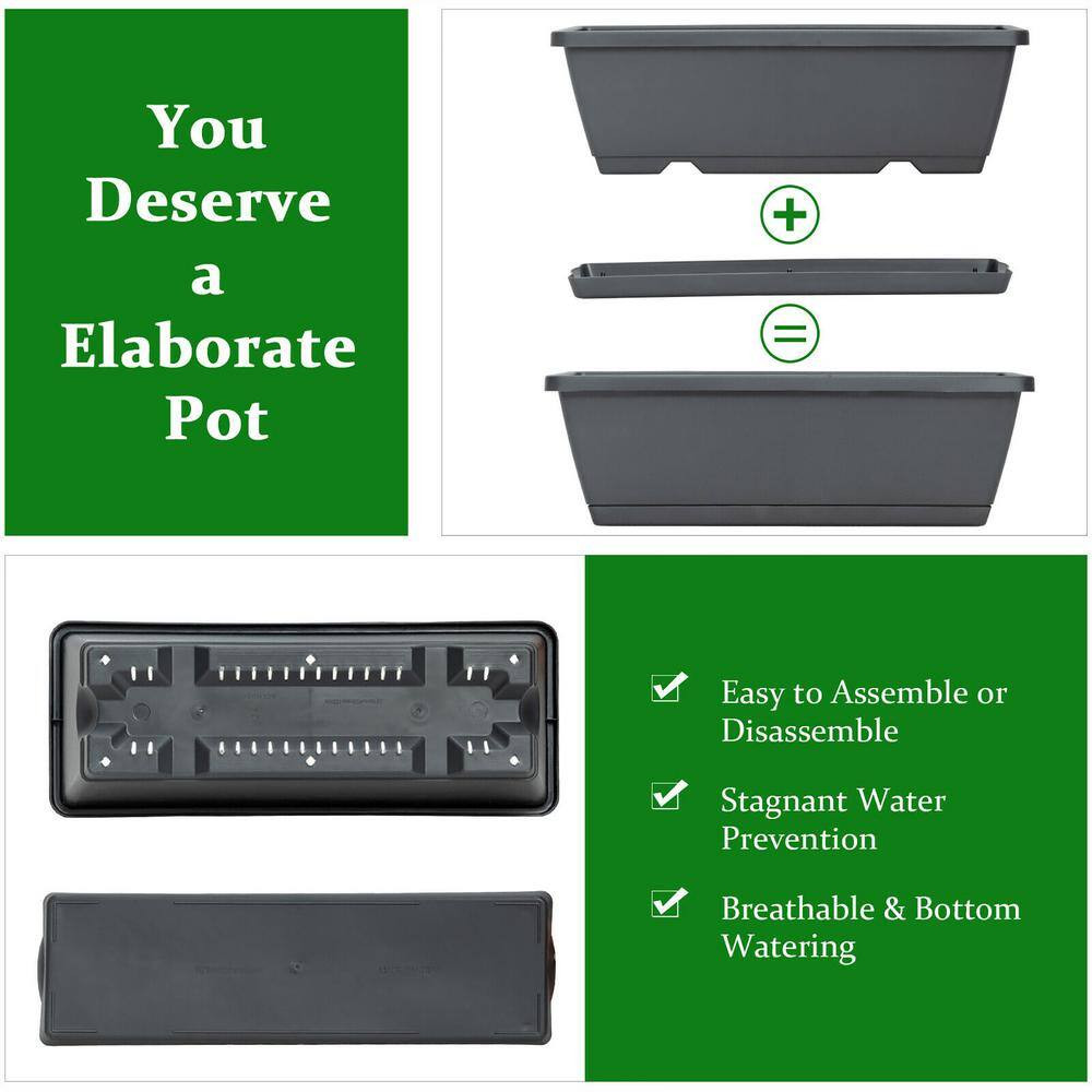 22.5 In. L X 27 In. W X 45 In. H Black Plastic Vertical Raised Bed 5-Tier