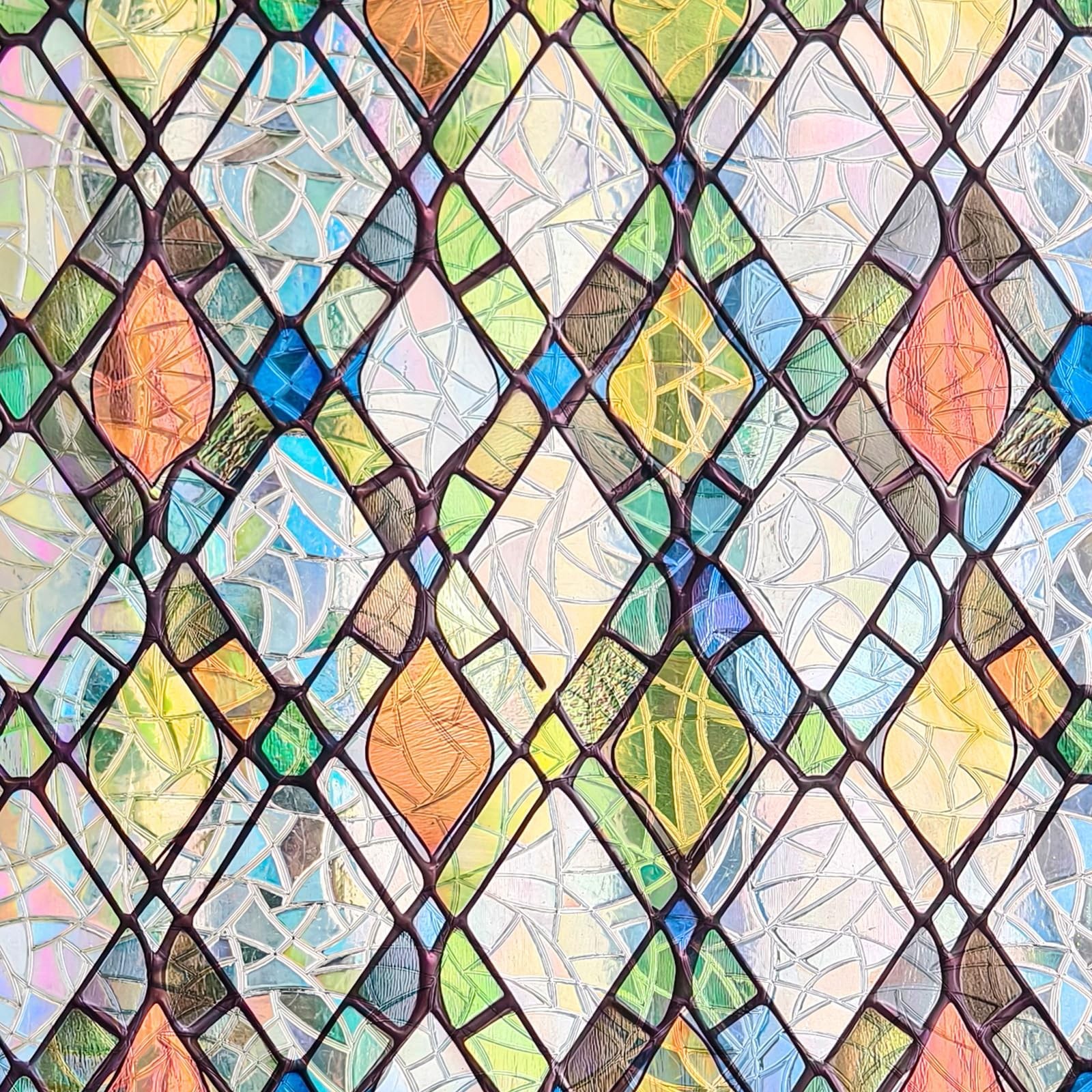ADD.HERES Window Privacy Film, Stained Glass Decorative Static Cling, Removab...