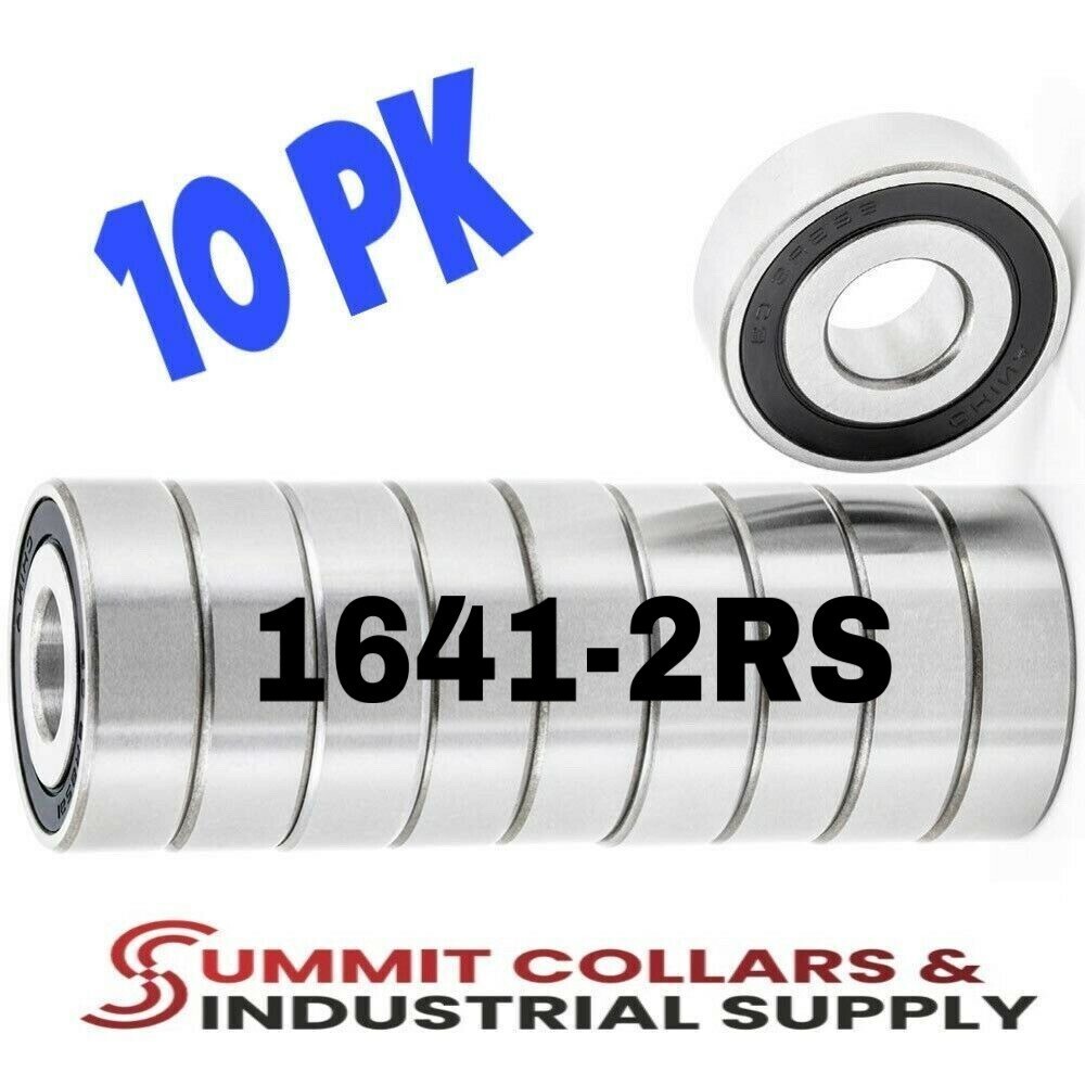 (10PCS) 1641 2RS SEALED BALL BEARING 1 ID X 2 OD X 9/16 WIDE FREE SHIPPING