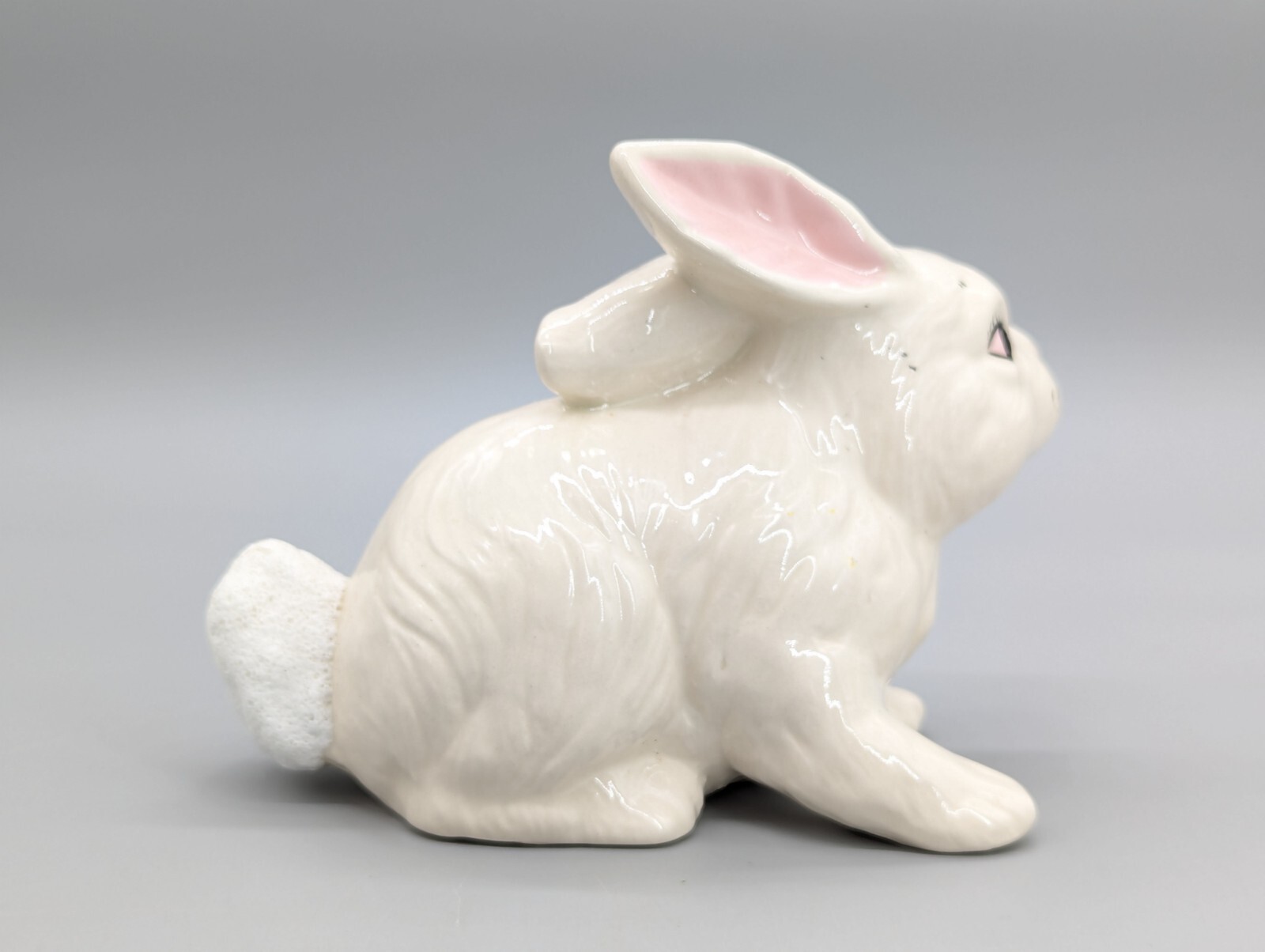 Ceramic White Rabbit Figurine Statue Cottontail Easter Bunny 7"