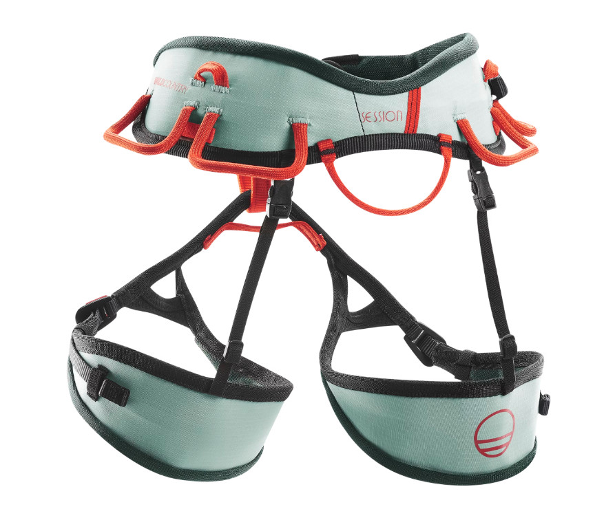 WILD COUNTRY ' WOMENS ' SESSION HARNESS ' AQUIFER/ORANGE ' SIZE SMALL