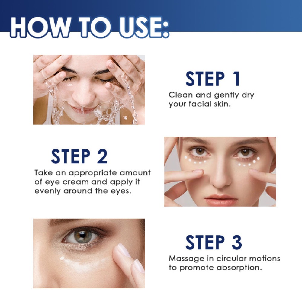 3-Under Eye Cream Remove Dark Circles Bags Face Lines Ageless Wrinkles Puffy Eye