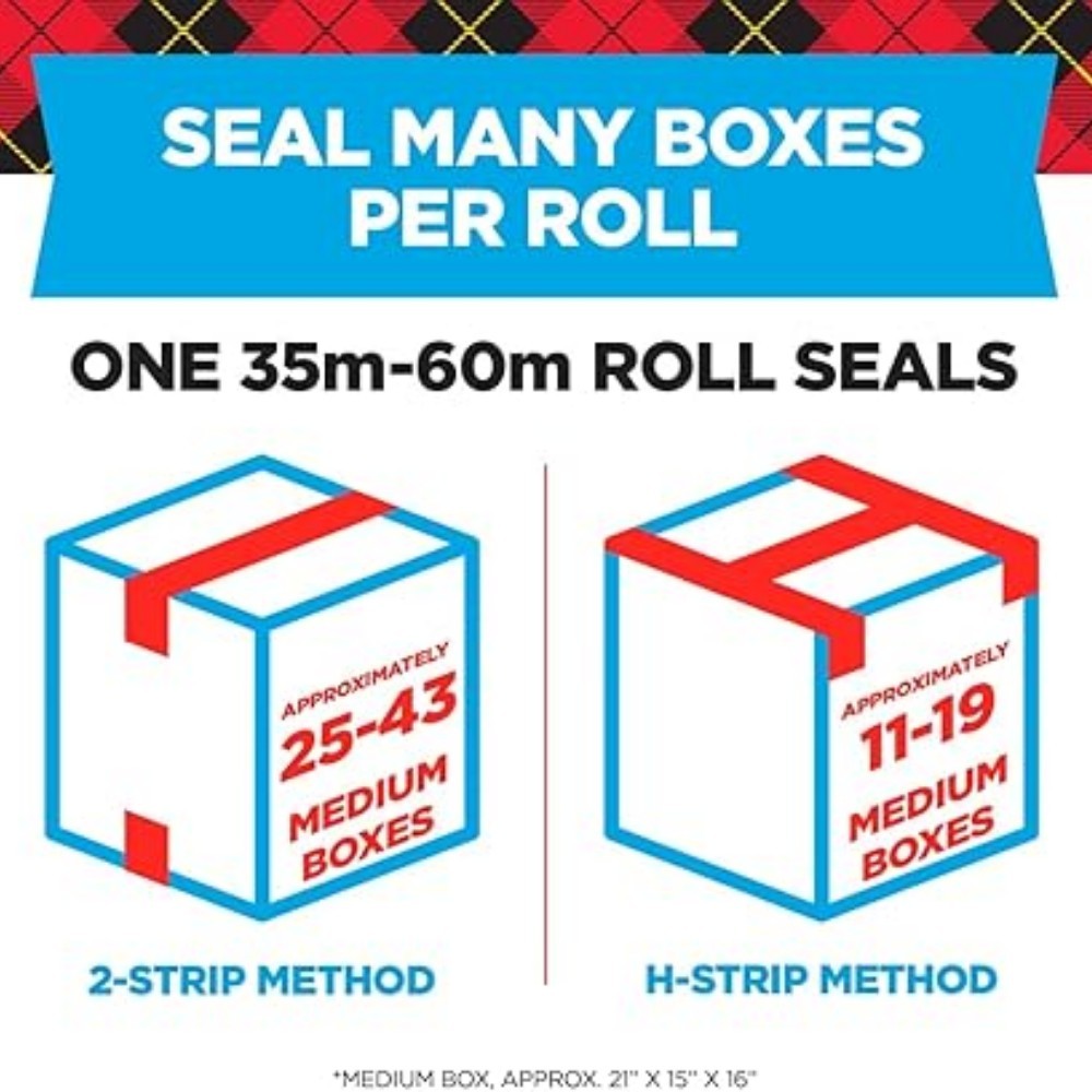 3M Scotch Tape Gun Dispenser with Heavy Duty 3850 Shipping Packaging Tape, 1Roll