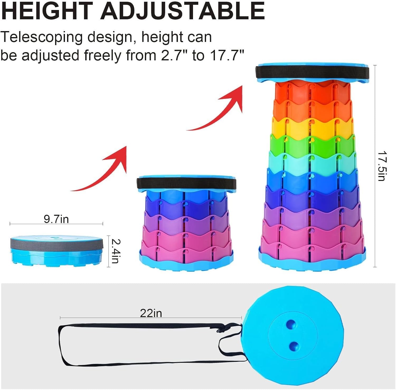 1 PCS Upgraded Foldable Stool Thickened Portable Collapsible Stool (COLORFUL)