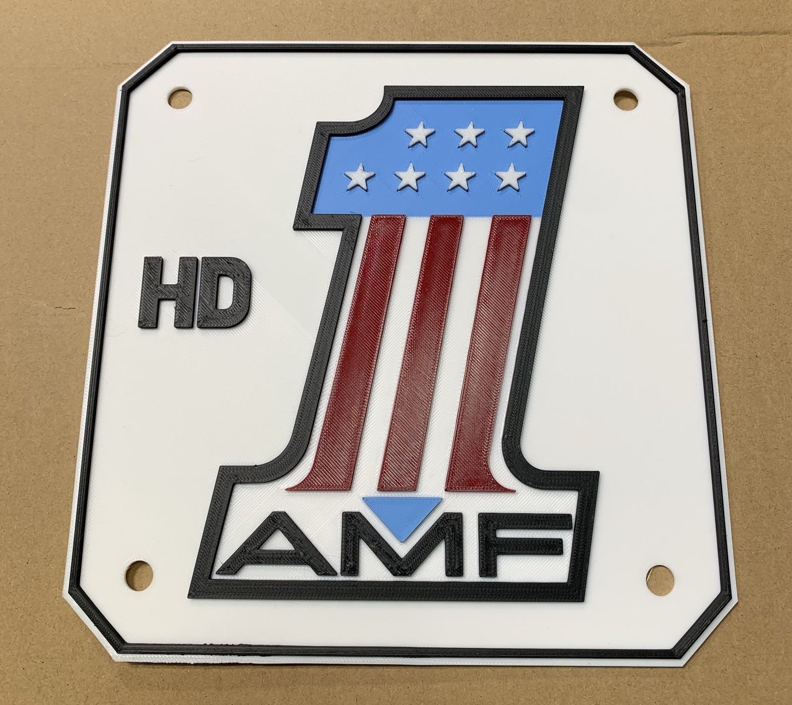 VINTAGE HARLEY SHOVELHEAD #1 LOGO CUSTOM 3D NUMBER PLATE FLAT TRACKER DRAG BIKE