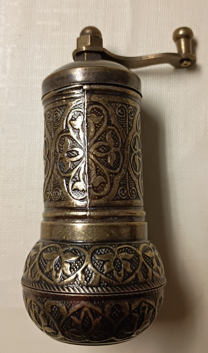 4.3'' Turkish Style Pepper Mill Grinder Salt Spice Seed Old Brass Color