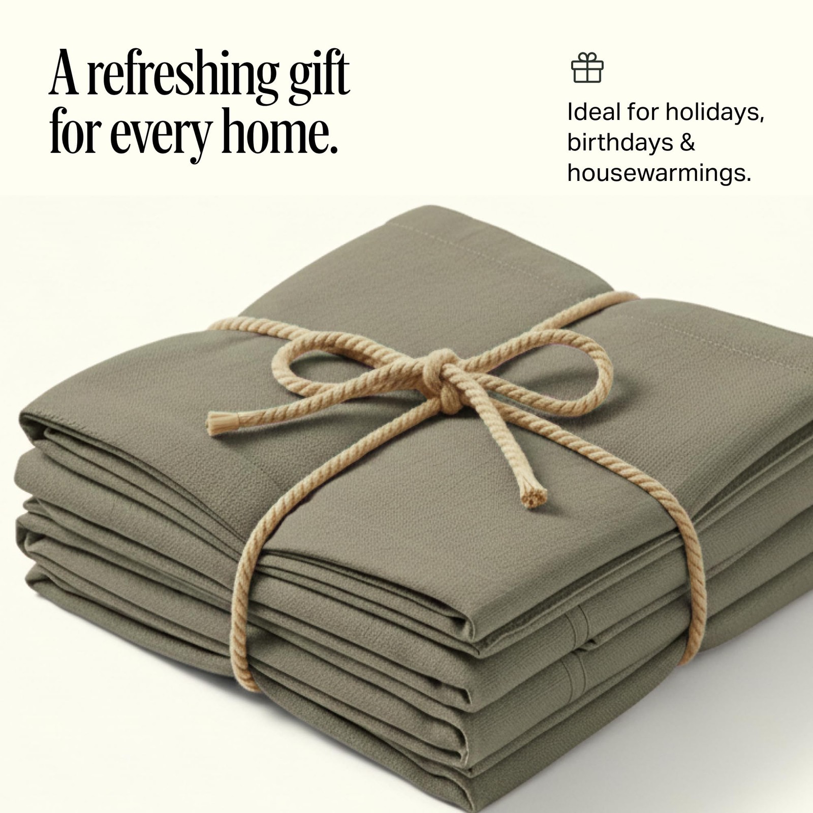 Preston Lane Stonebridge Linen Cotton 72"W x 72"L (Pack of 1), Eucalyptus