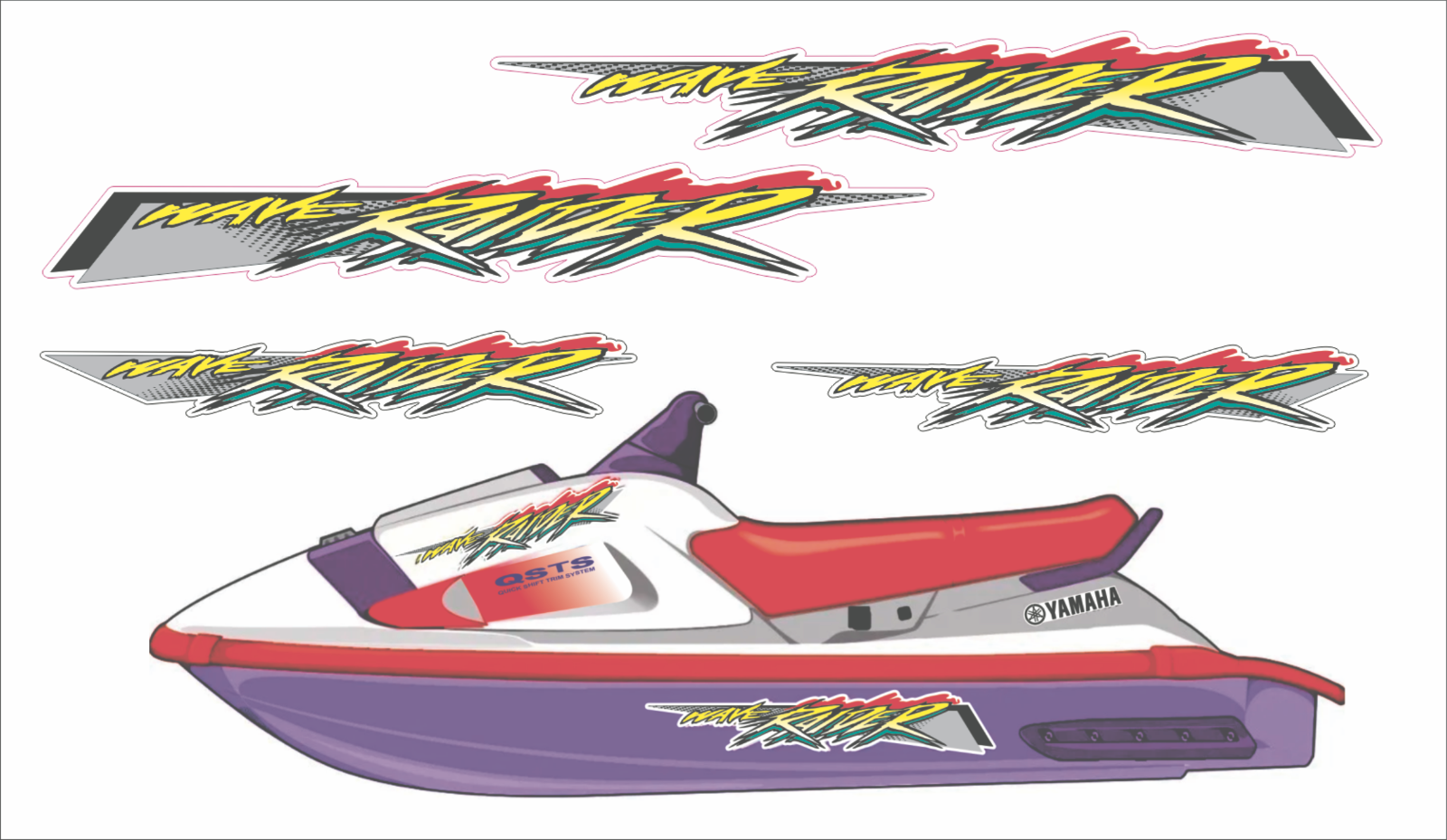 YAMAHA WAVERAIDER 1994 Graphics / Decal / Sticker Kit
