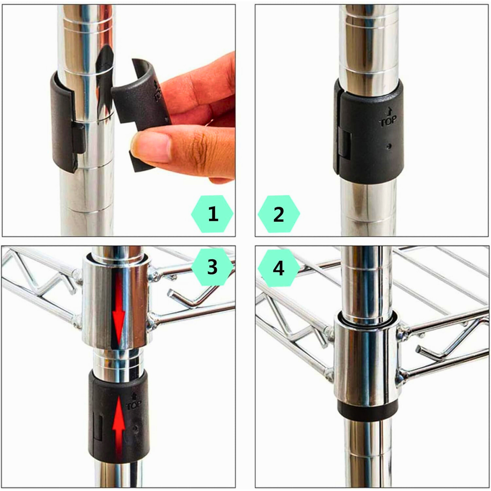 Wire Shelf Clips,50-Packs Wire Shelving Shelf Lock Clips for 1" Post Shelvings