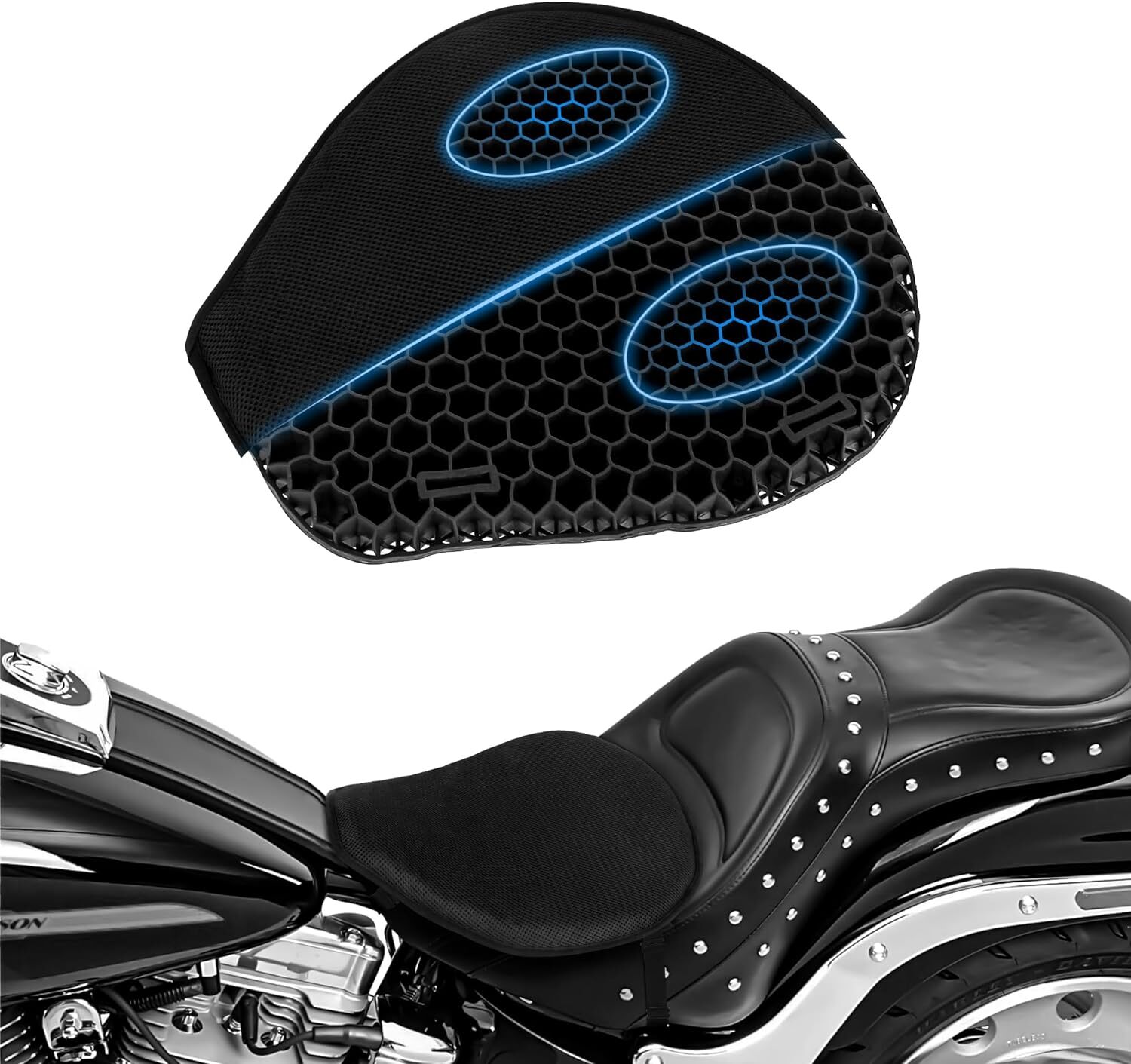 Motorcycle Seat Comfort 3D Gel Seat Cushion Pressure Relief Air Pad Universal US