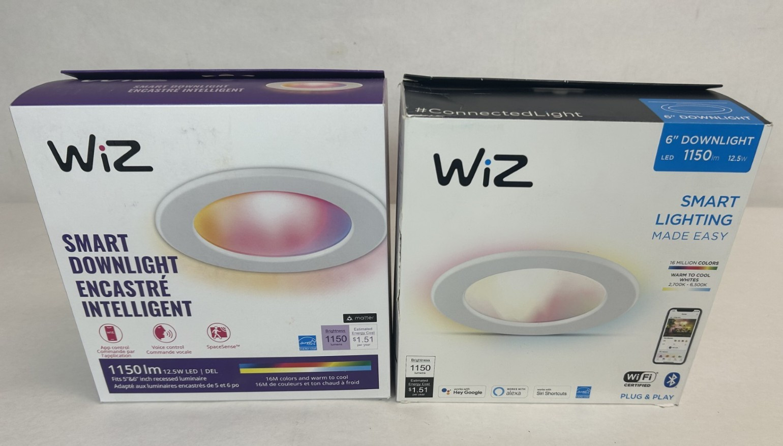 Lot of 2- WiZ Connected Million Colors High Lumen 6" Retrofit Downlight-FREE S/H