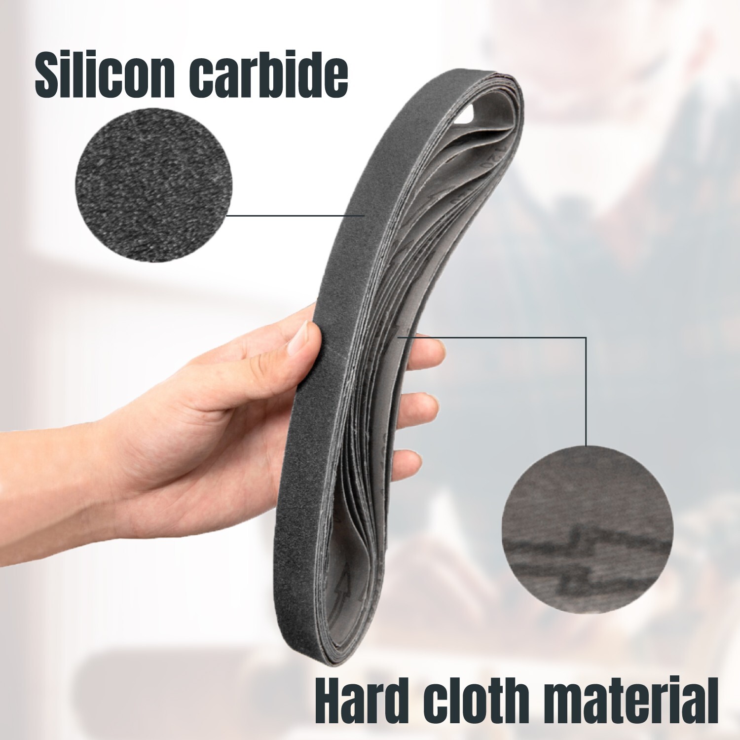 POWERTEC 45733-1S 1 x 30-Inch Silicon Carbide Sanding Belts, Assorted Grits 20PK