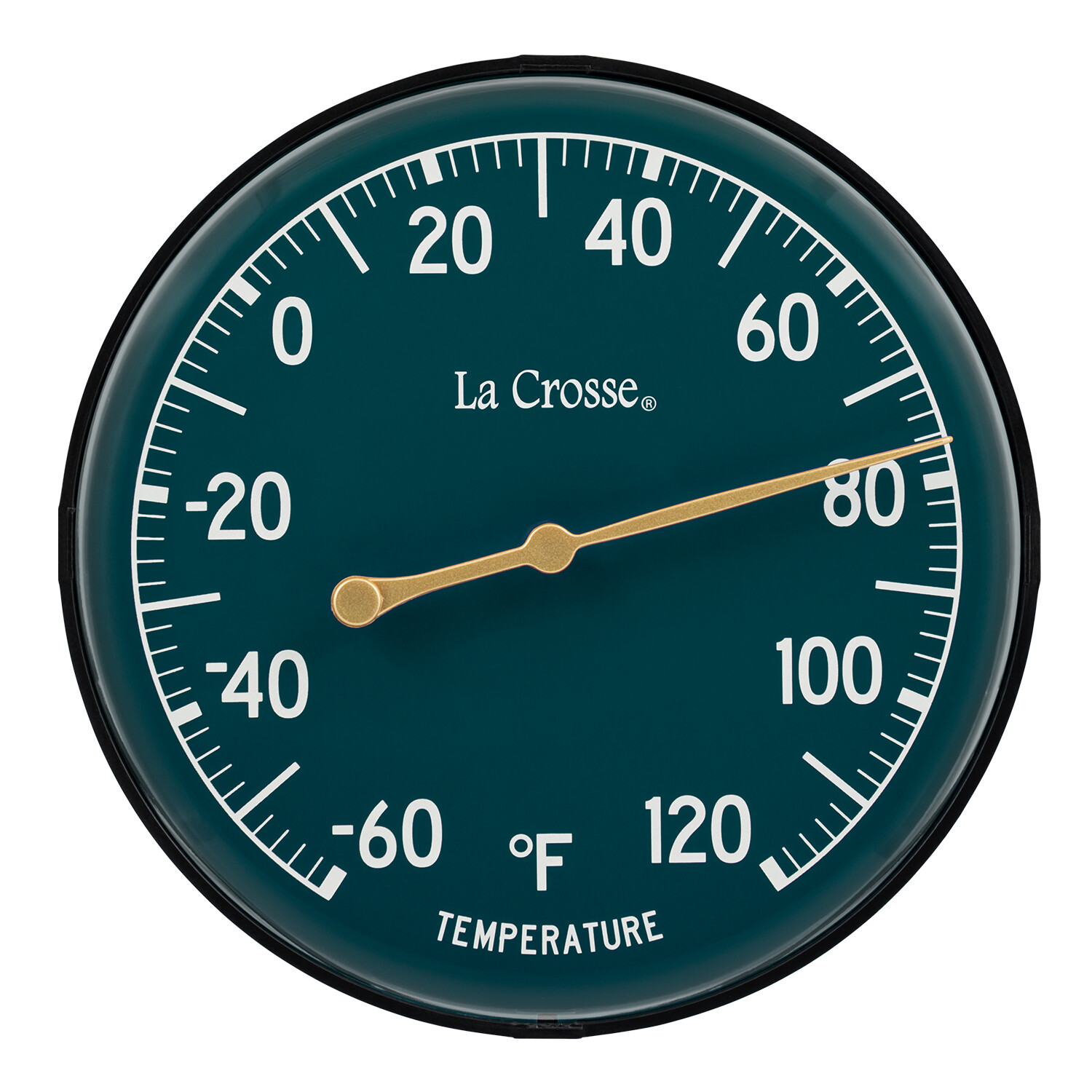 104-1512F La Crosse 5.5" Indoor/Outdoor Dial Thermometer with Bracket Dark Green