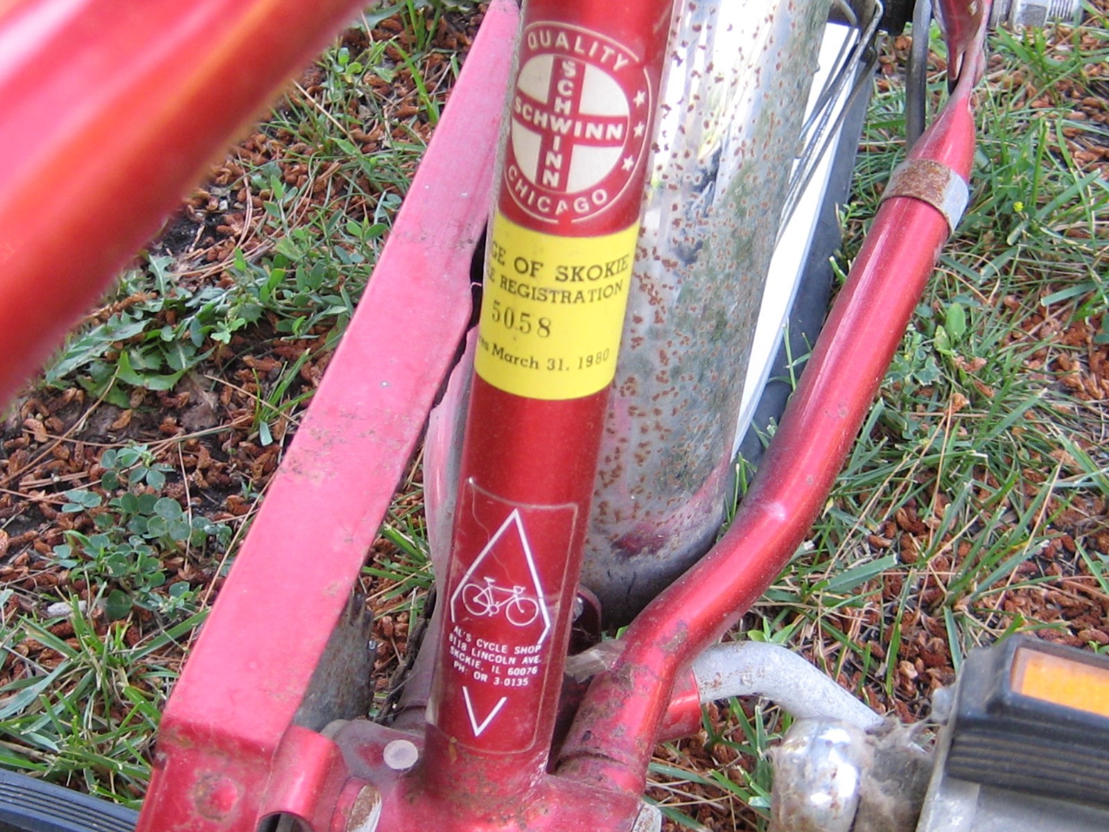 Vintage Schwinn Red Pixie Kids Bike Bicycle Original needs tires