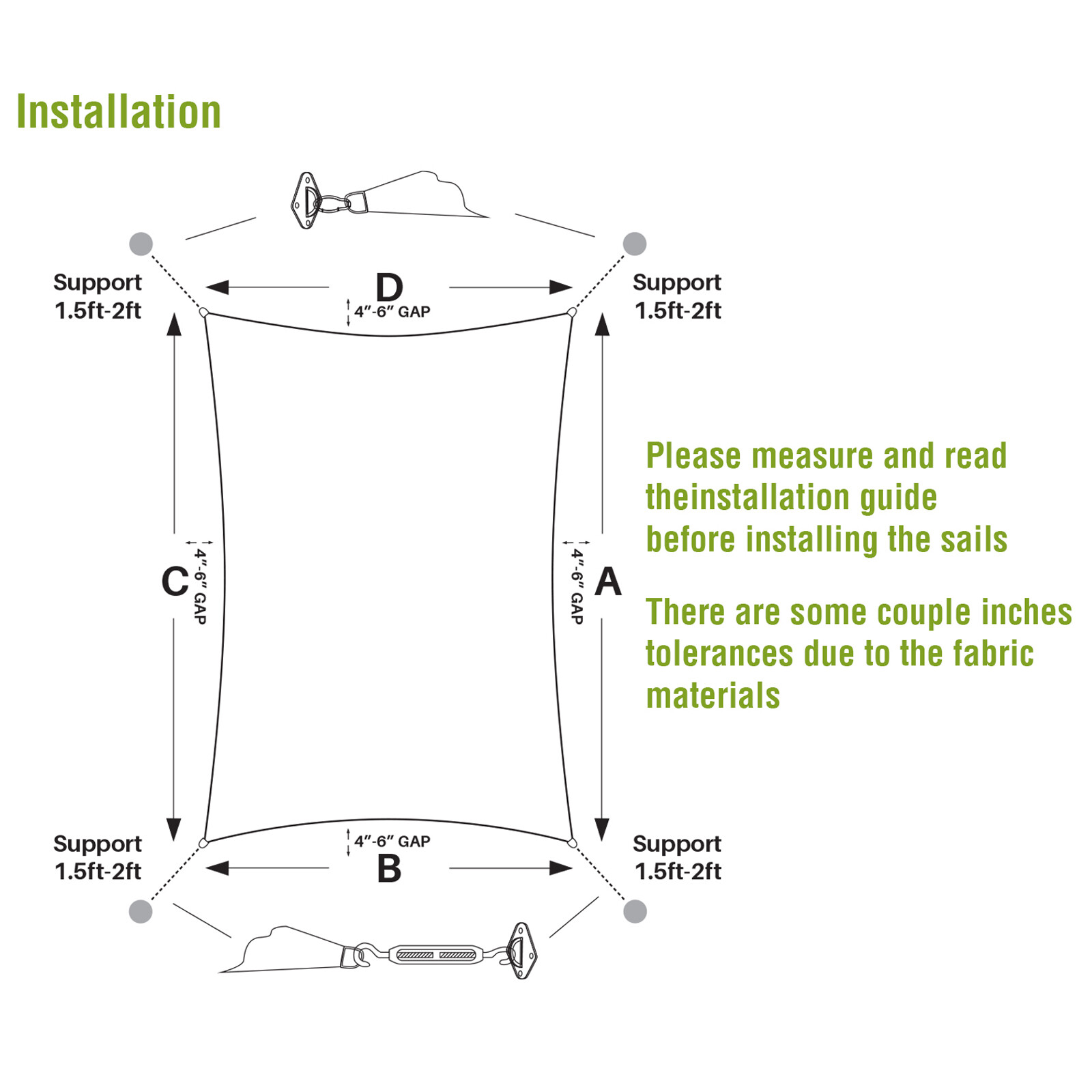 Outdoor Sun Shade Sail Canopy Shelter Cover Patio Awning Garden Pool Rectangle