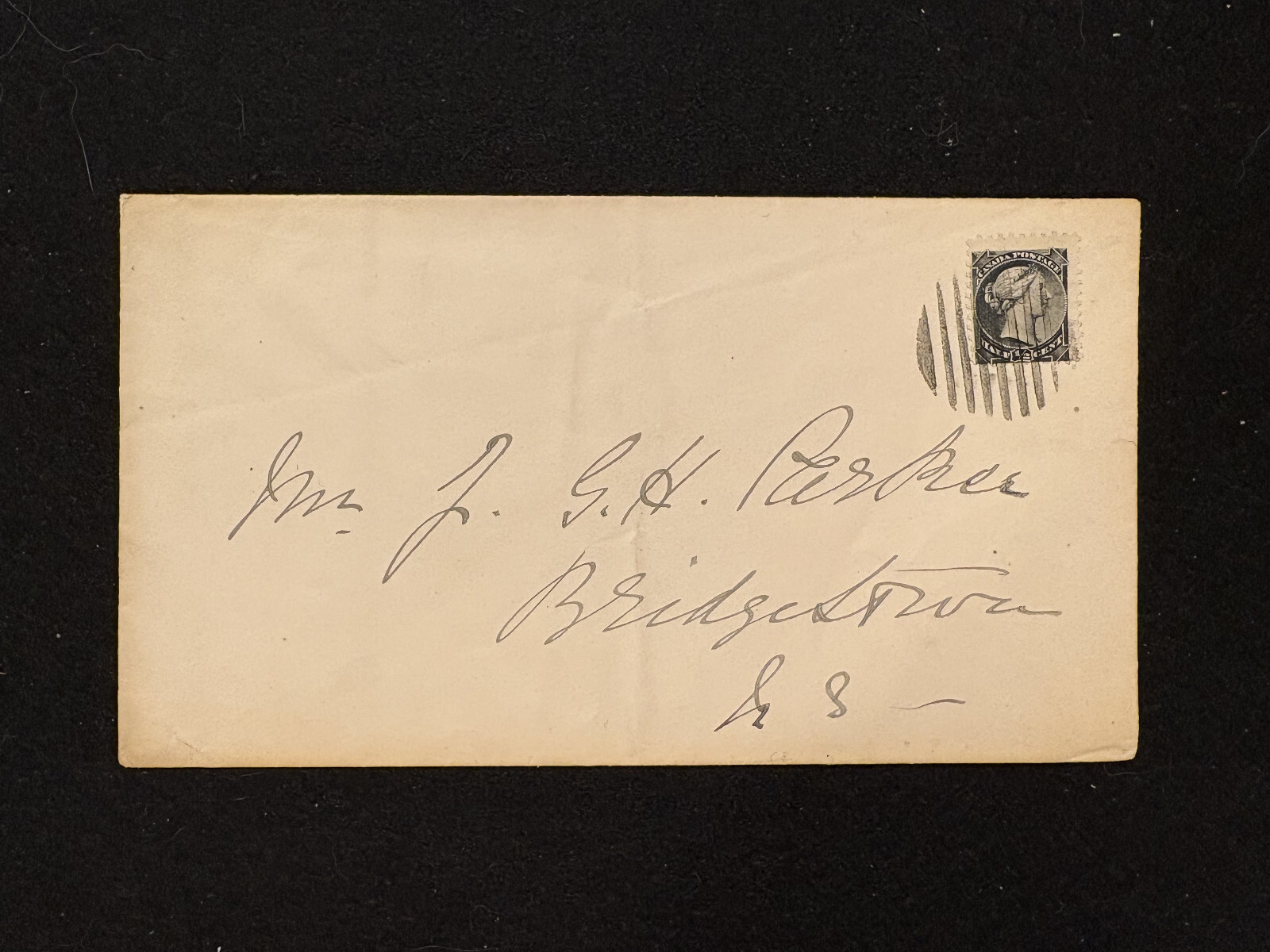 CANADA USED COVER #34 UNSEALED CIRCULAR RATE, RARE PROPER SOLO USE