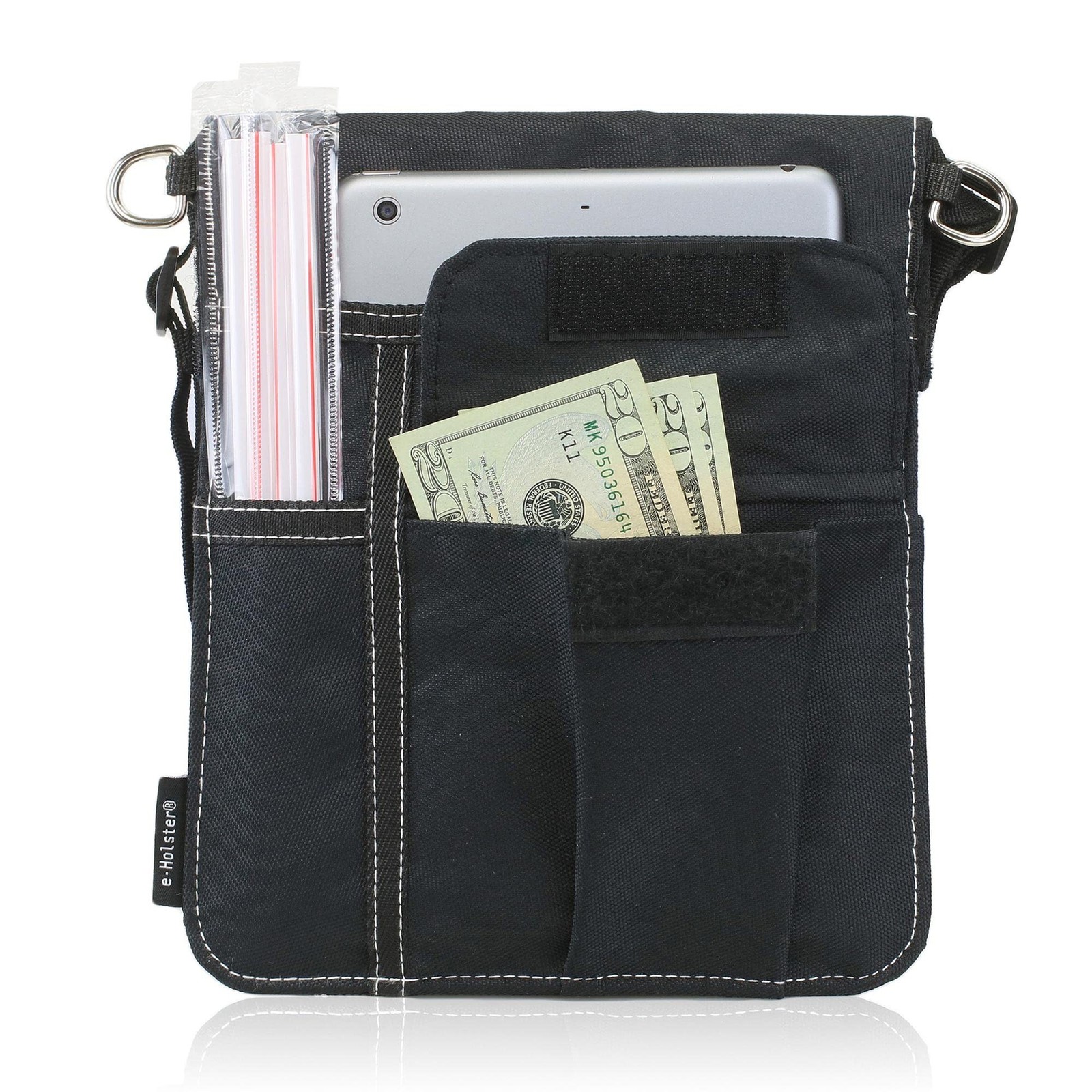 Waitress Apron with 3 Pockets - Black Server Apron with Adjustable/Removable ...