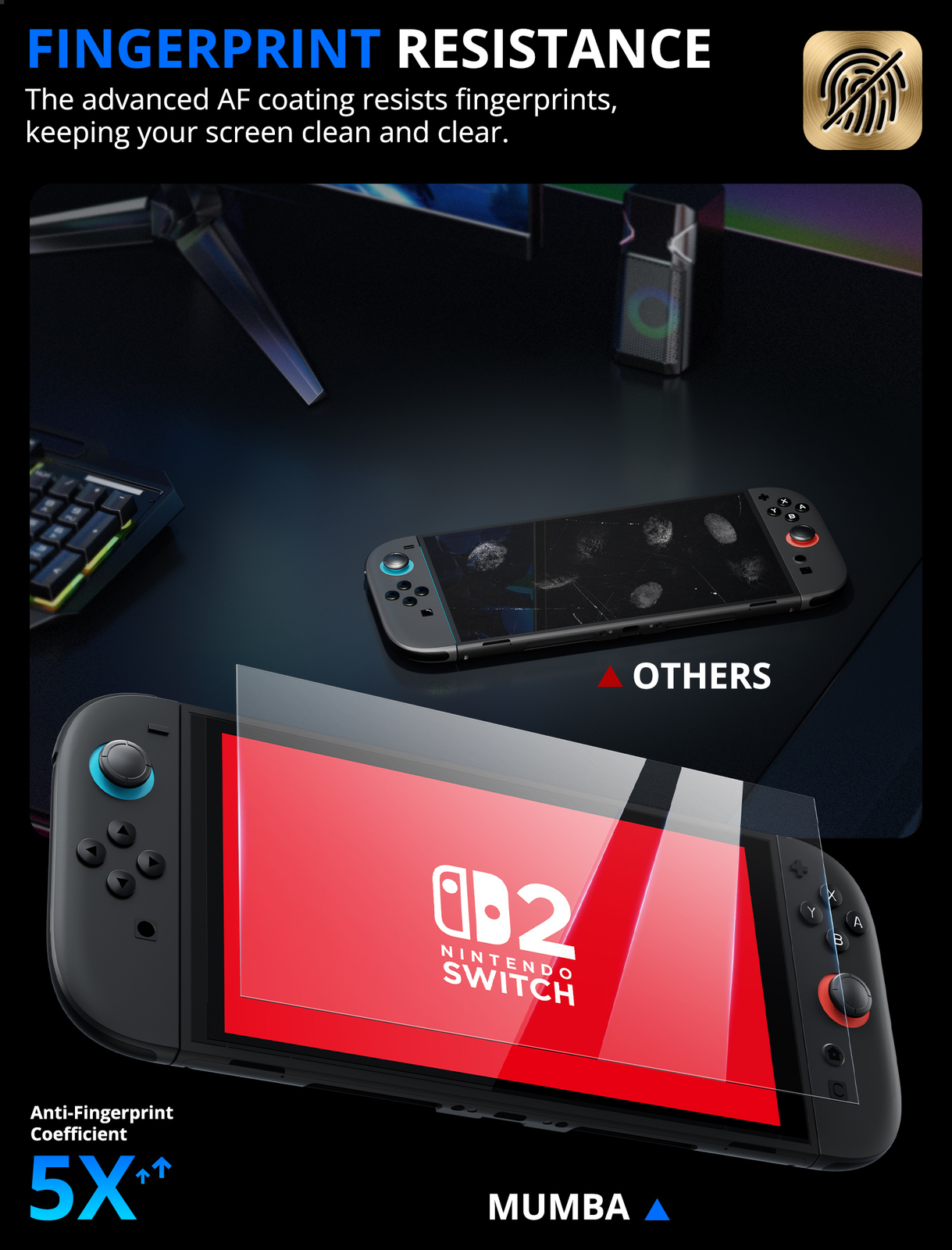 New 2 Pack 9H Tempered Glass Screen Protector Film For Nintendo Switch 2 (2025)